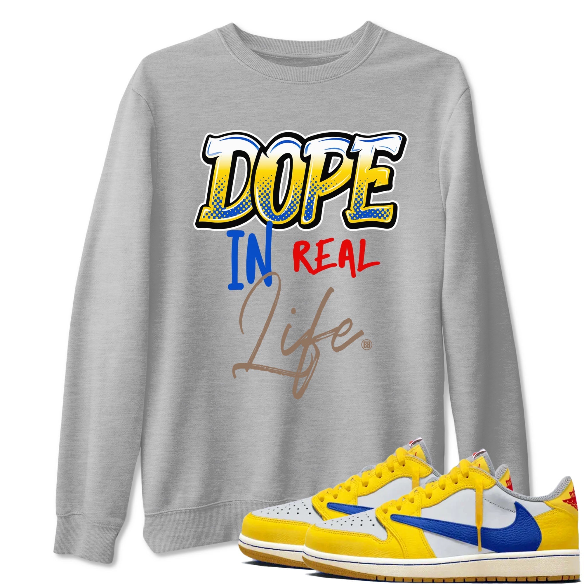 Dope In Real Life snkmatch Tees - Air Jordan 1 Travis Scott Canary