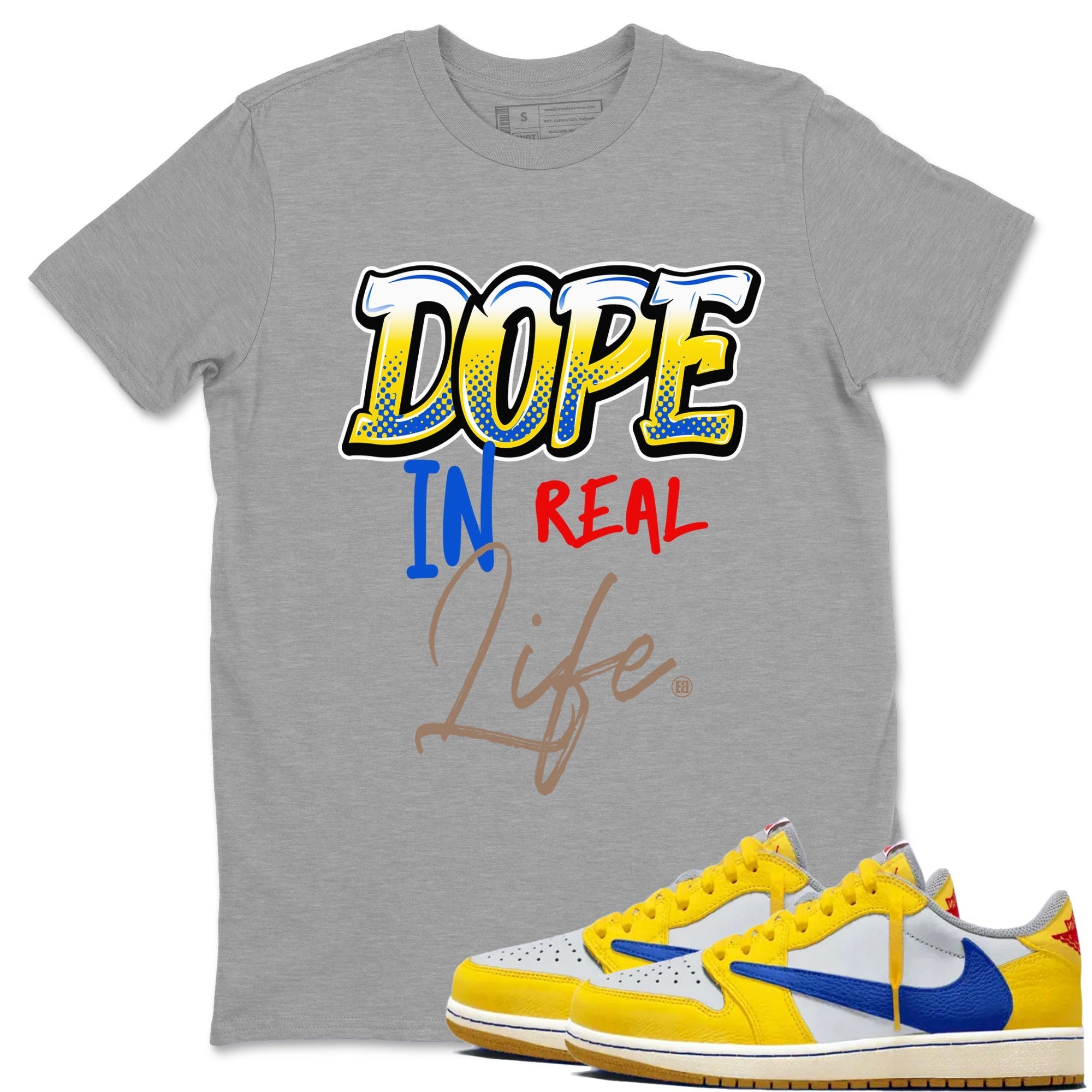Dope In Real Life snkmatch Tees - Air Jordan 1 Travis Scott Canary