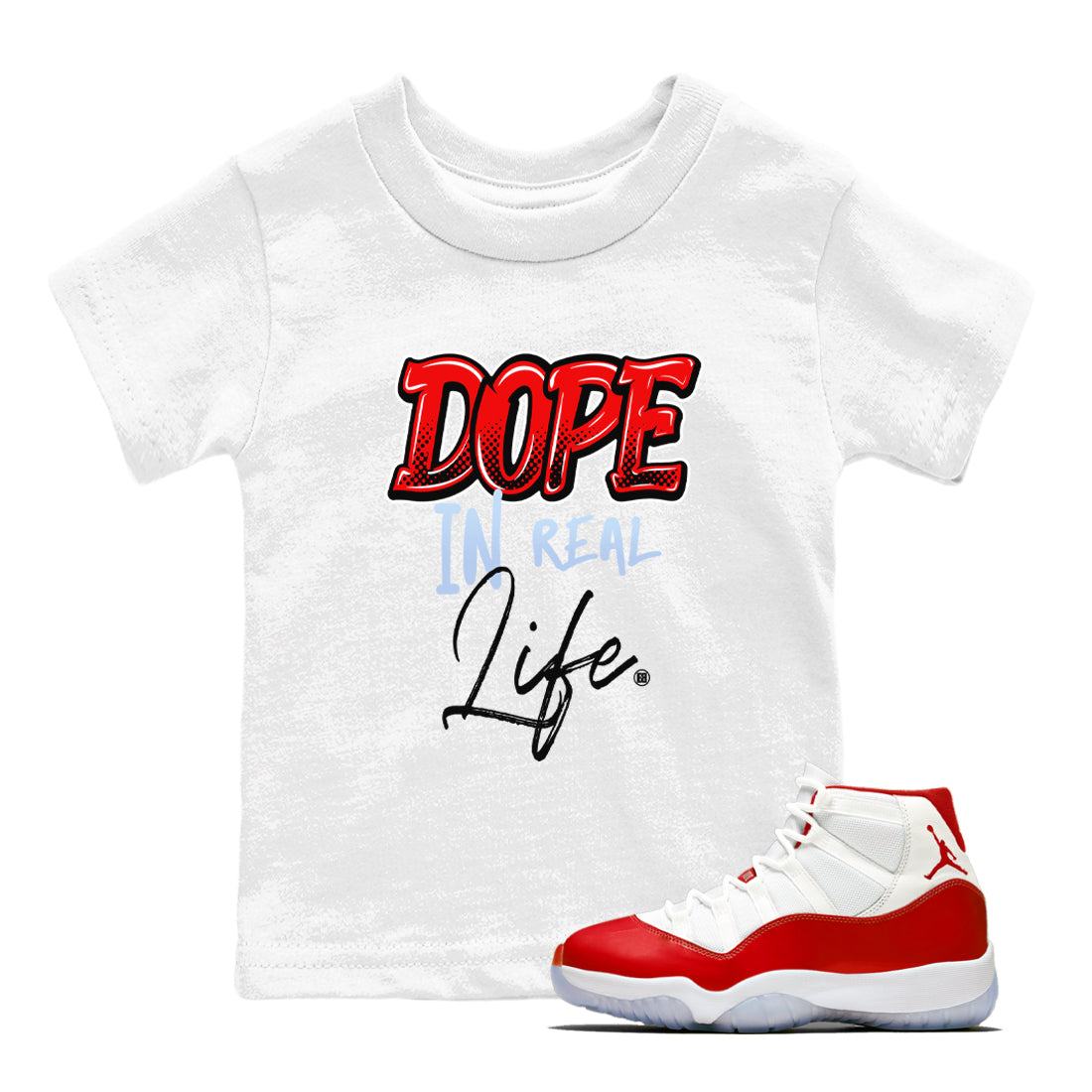 Dope In Real Life snkmatch Tees Kids - Air Jordan 11 Cherry