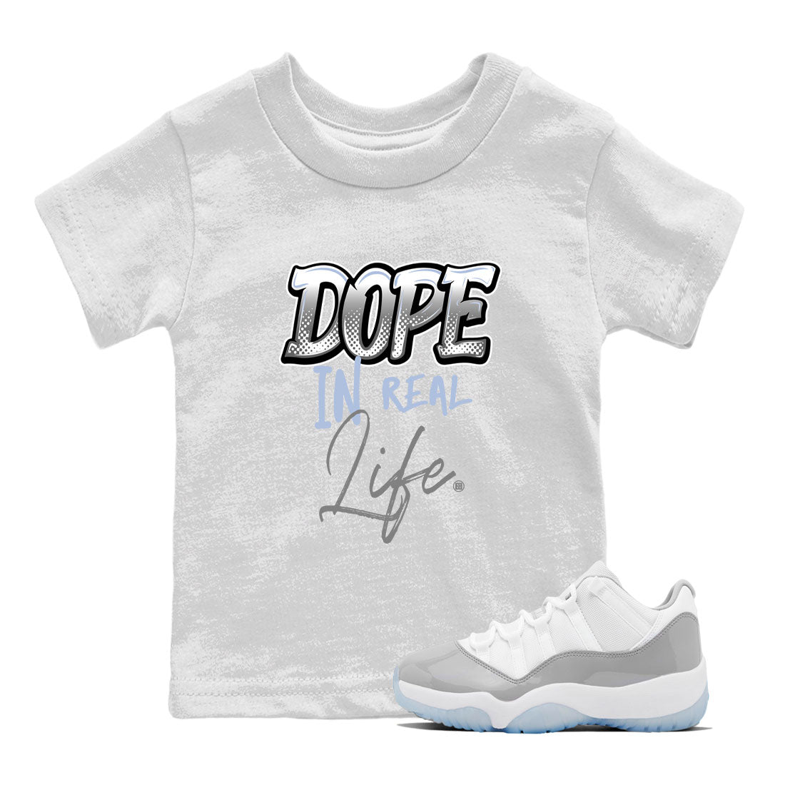 Dope In Real Life snkmatch Tees Kids - Air Jordan 11 Cool Grey