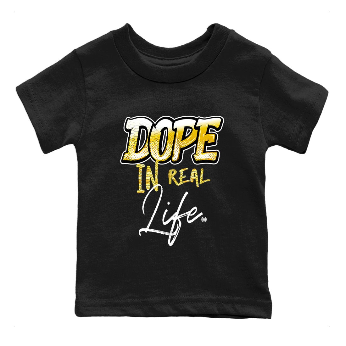 Dope In Real Life Kids Tops - Air Jordan 11 Yellow Python
