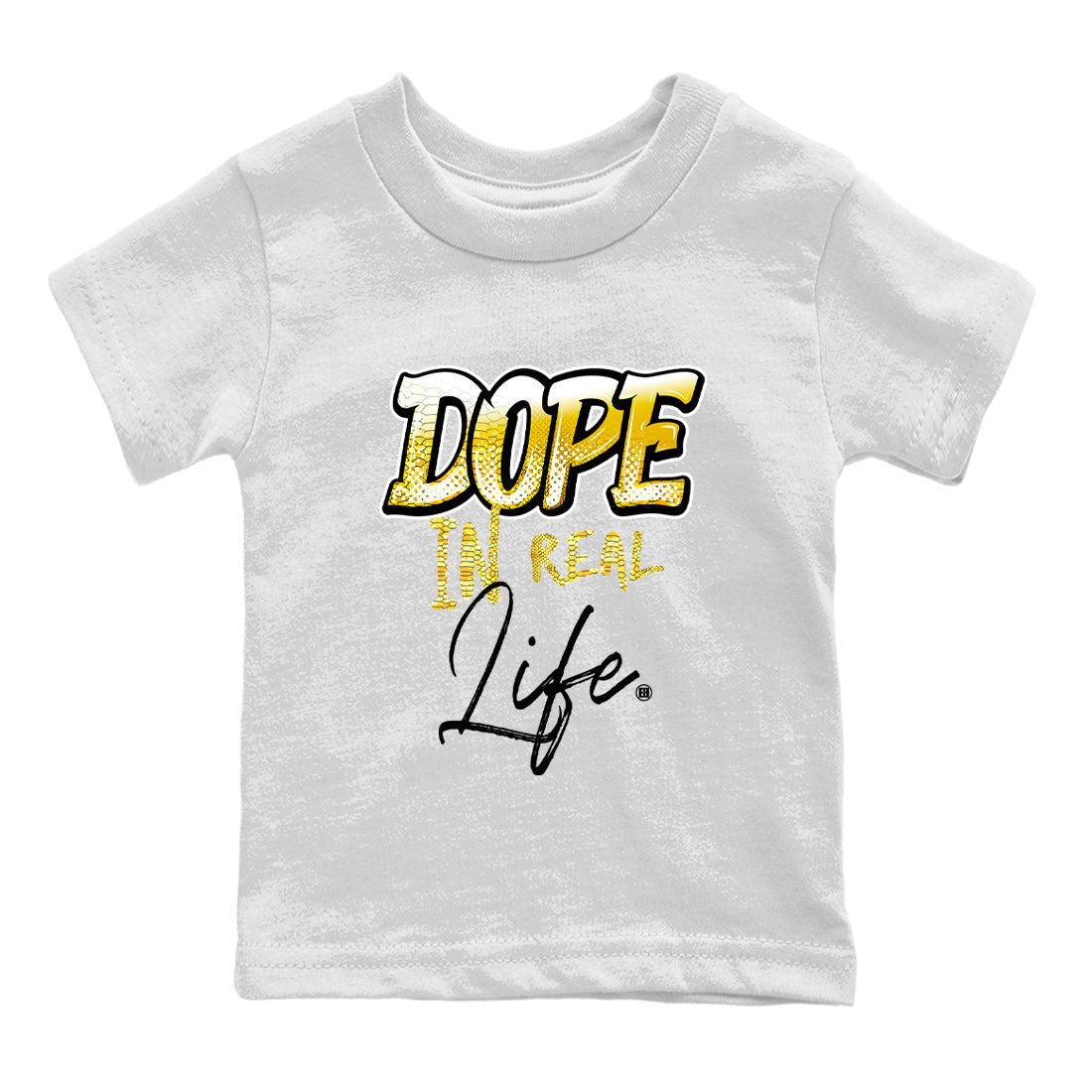 Dope In Real Life Kids Tops - Air Jordan 11 Yellow Python