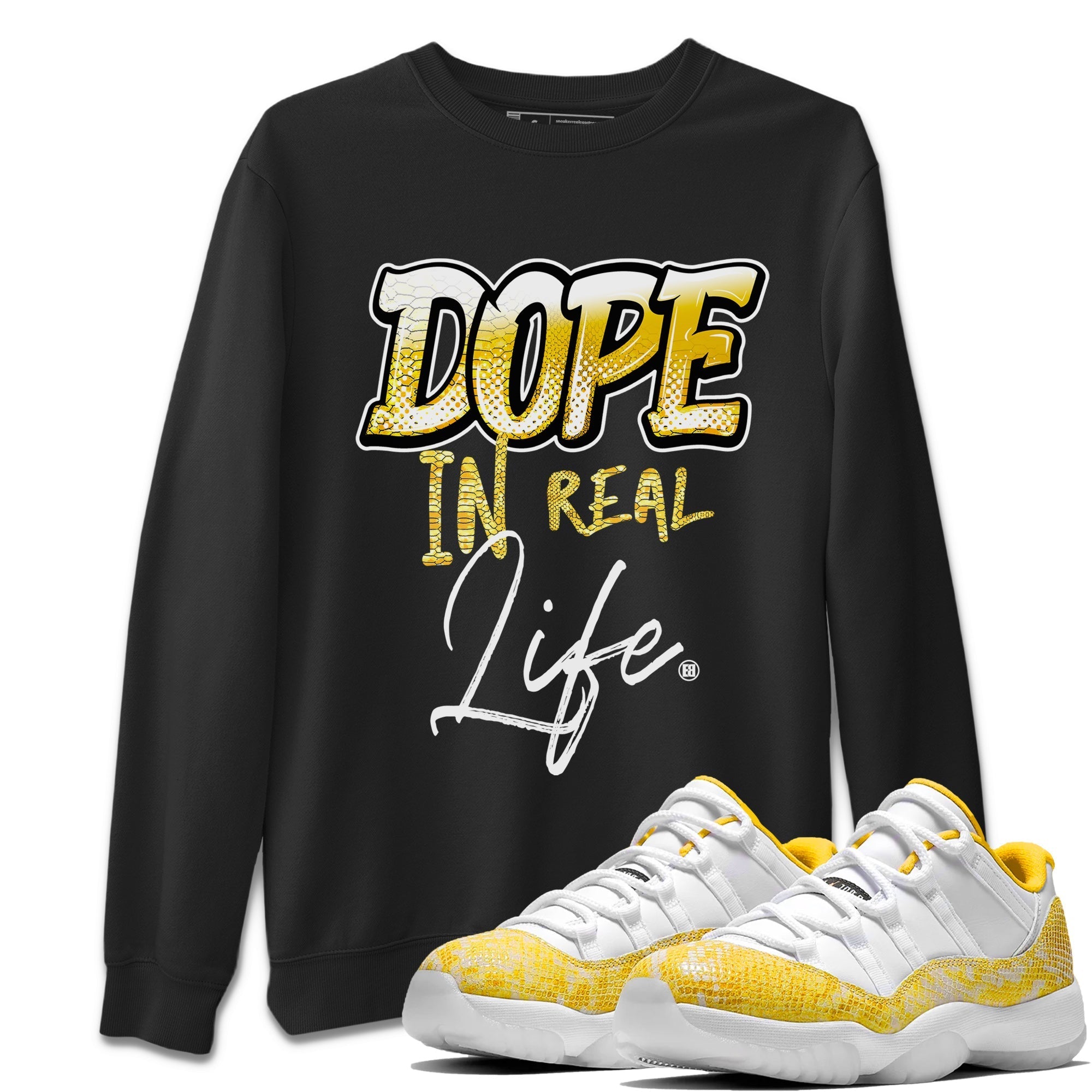 Dope In Real Life Unisex Tops - Air Jordan 11 Yellow Python
