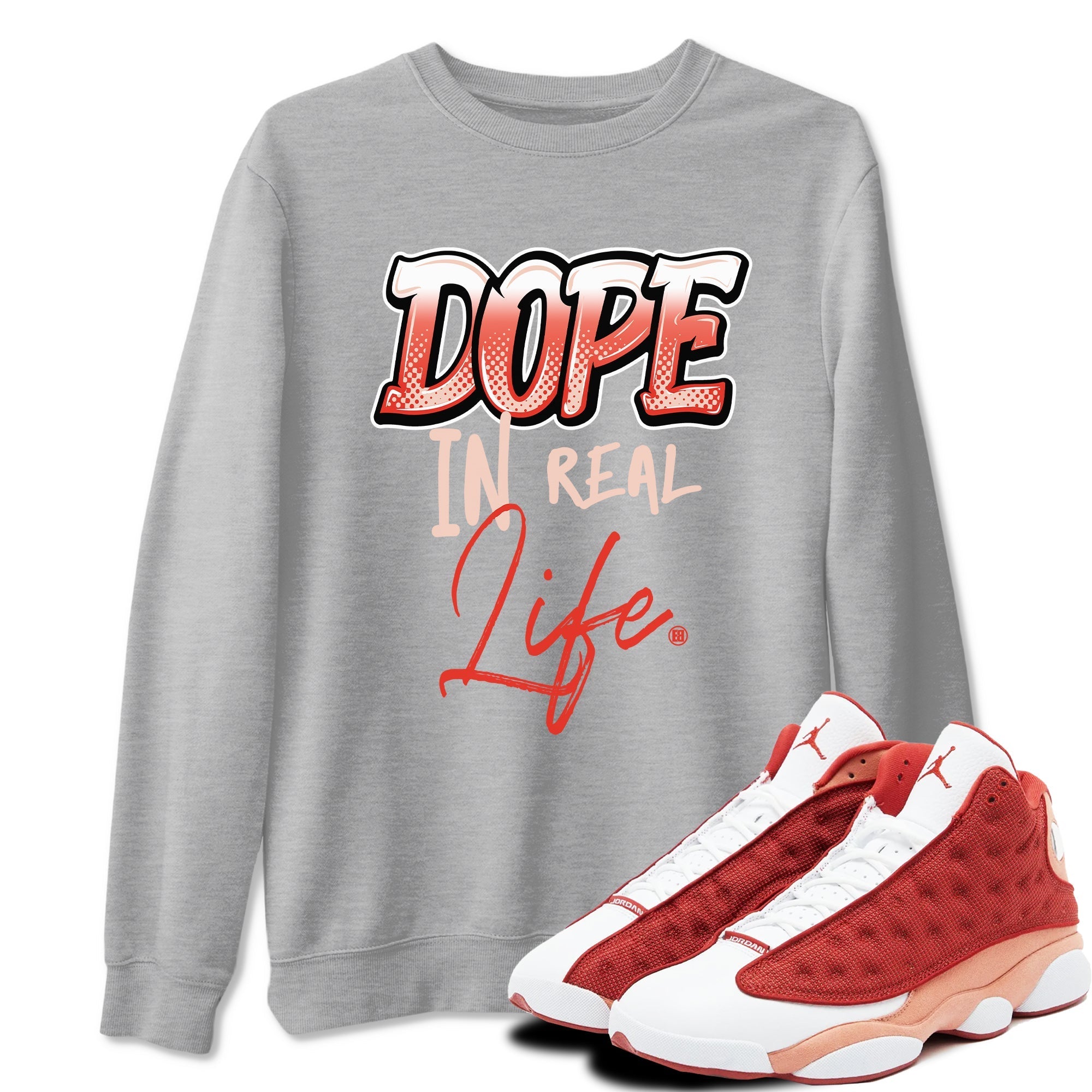 Dope In Real Life snkmatch Tees - Air Jordan 13 Dune Red