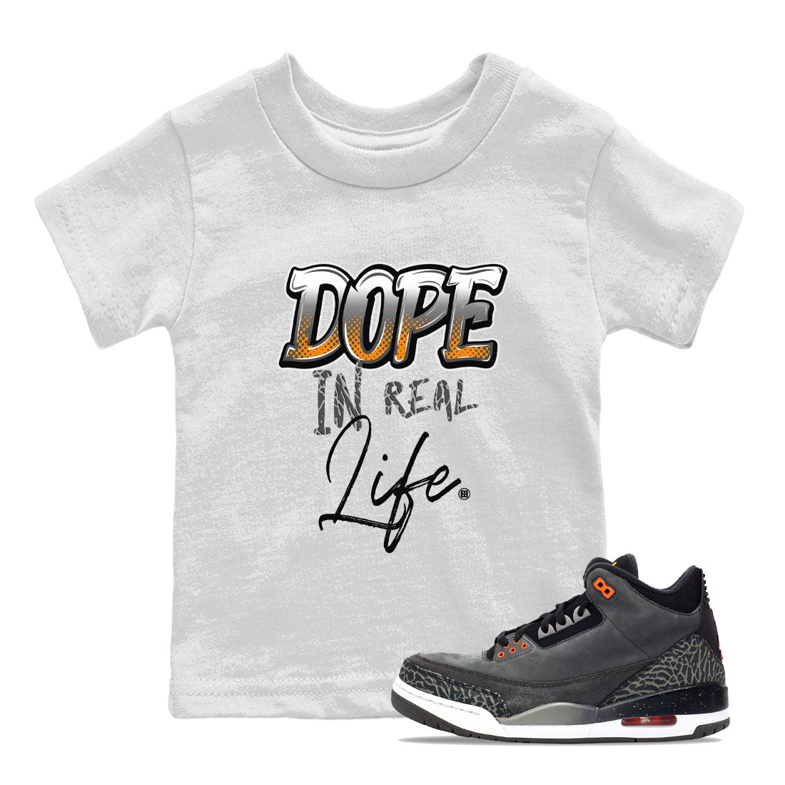Dope In Real Life snkmatch Tee Kids - Air Jordan 3 Fear