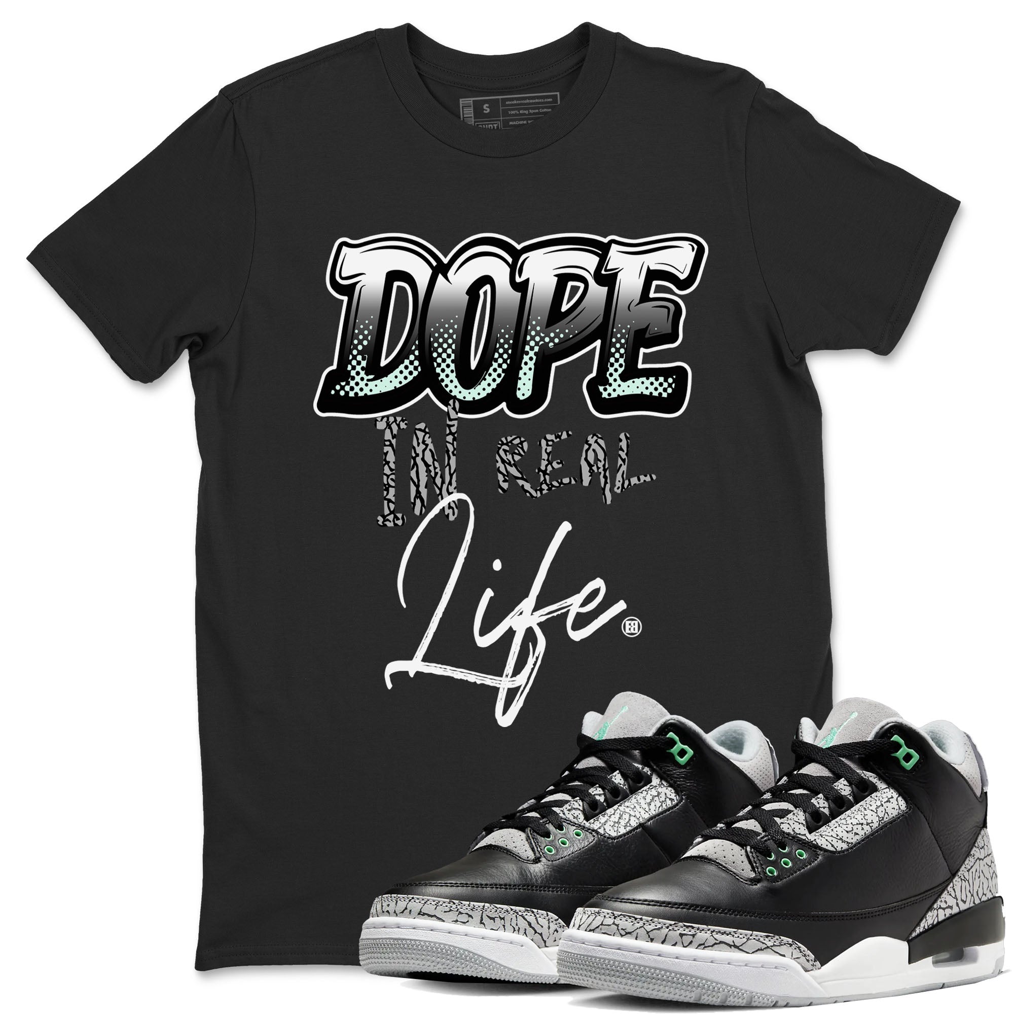 Dope In Real Life snkmatch Tees - Air Jordan 3 Green Glow