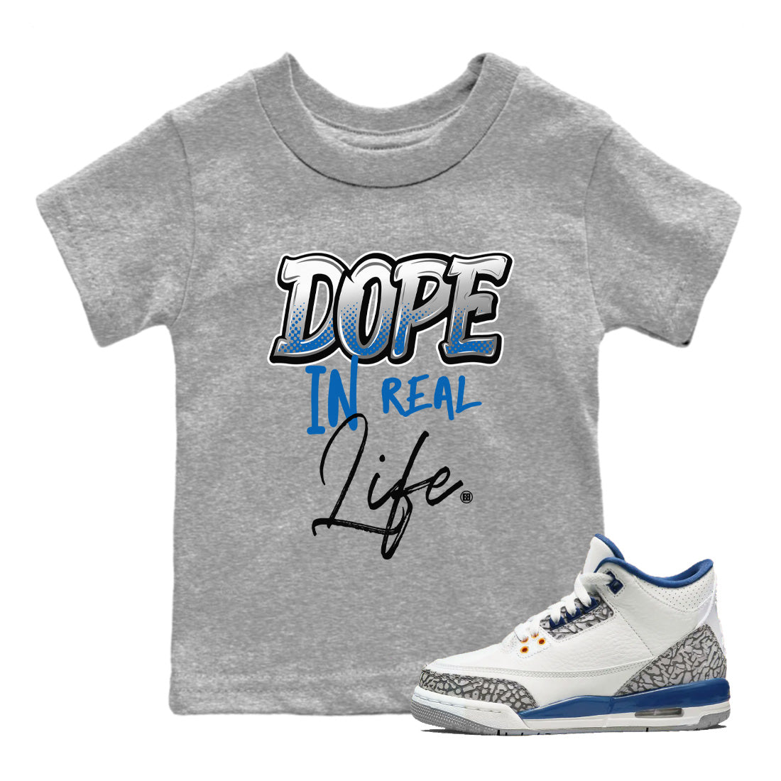 Dope In Real Life Kids Tops - Air Jordan 3 Wizards