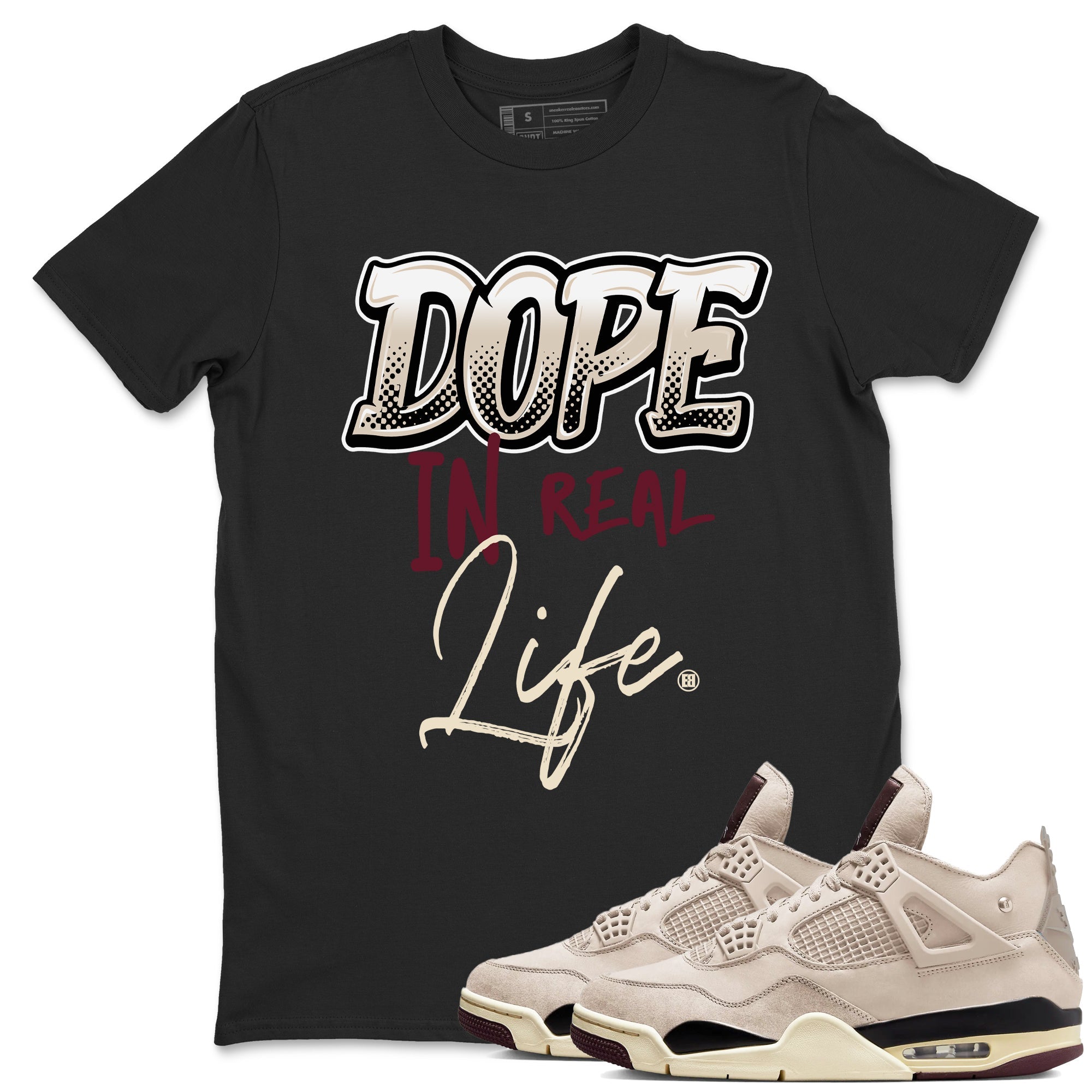 Dope In Real Life snkmatch Tees - Air Jordan 4 A Ma Maniere x Fossil Stone