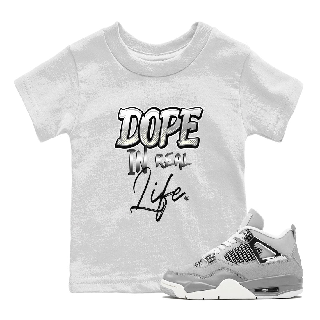 Dope In Real Life snkmatch Tee Kids - Air Jordan 4 Frozen Moments