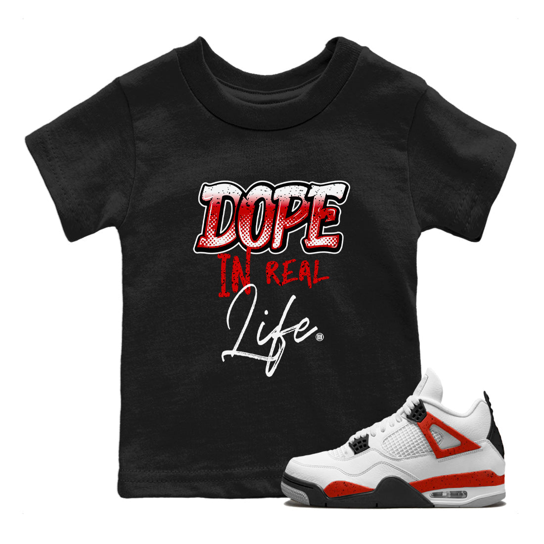 Dope In Real Life Kids Tops - Air Jordan 4 Red Cement