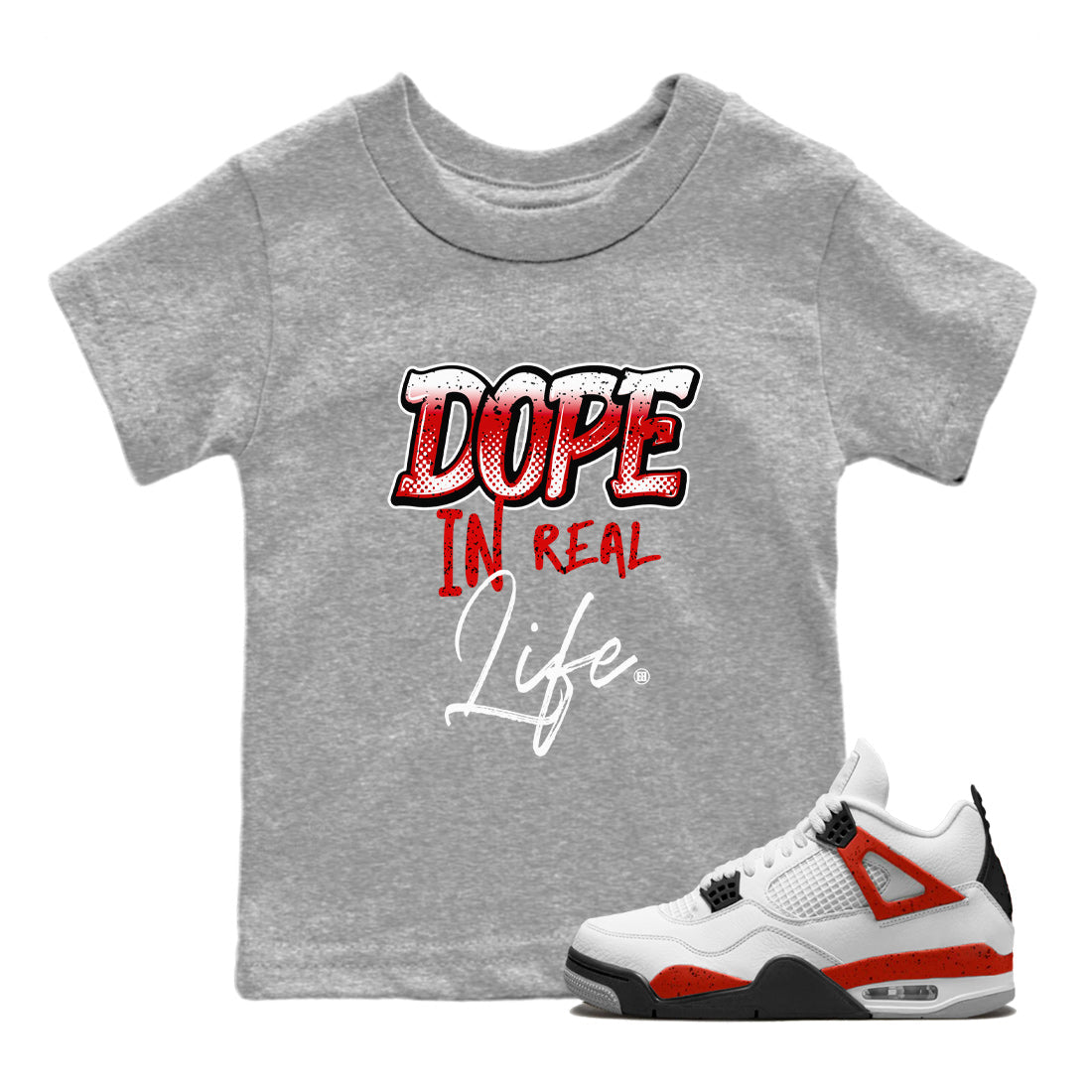 Dope In Real Life Kids Tops - Air Jordan 4 Red Cement