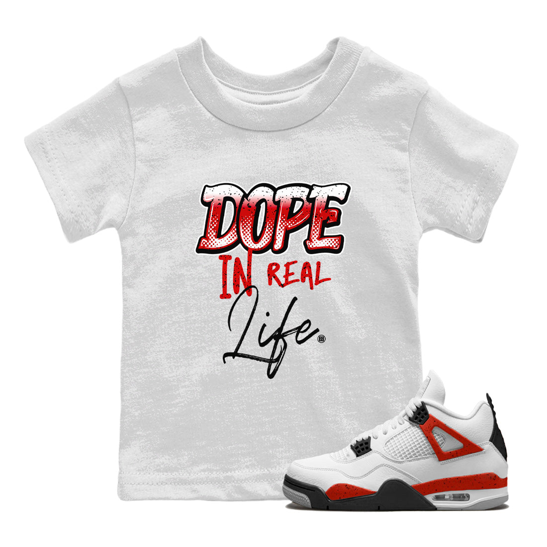 Dope In Real Life Kids Tops - Air Jordan 4 Red Cement