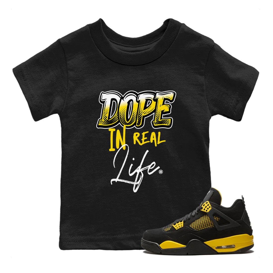 Dope In Real Life Kids Tops - Air Jordan 4 Thunder