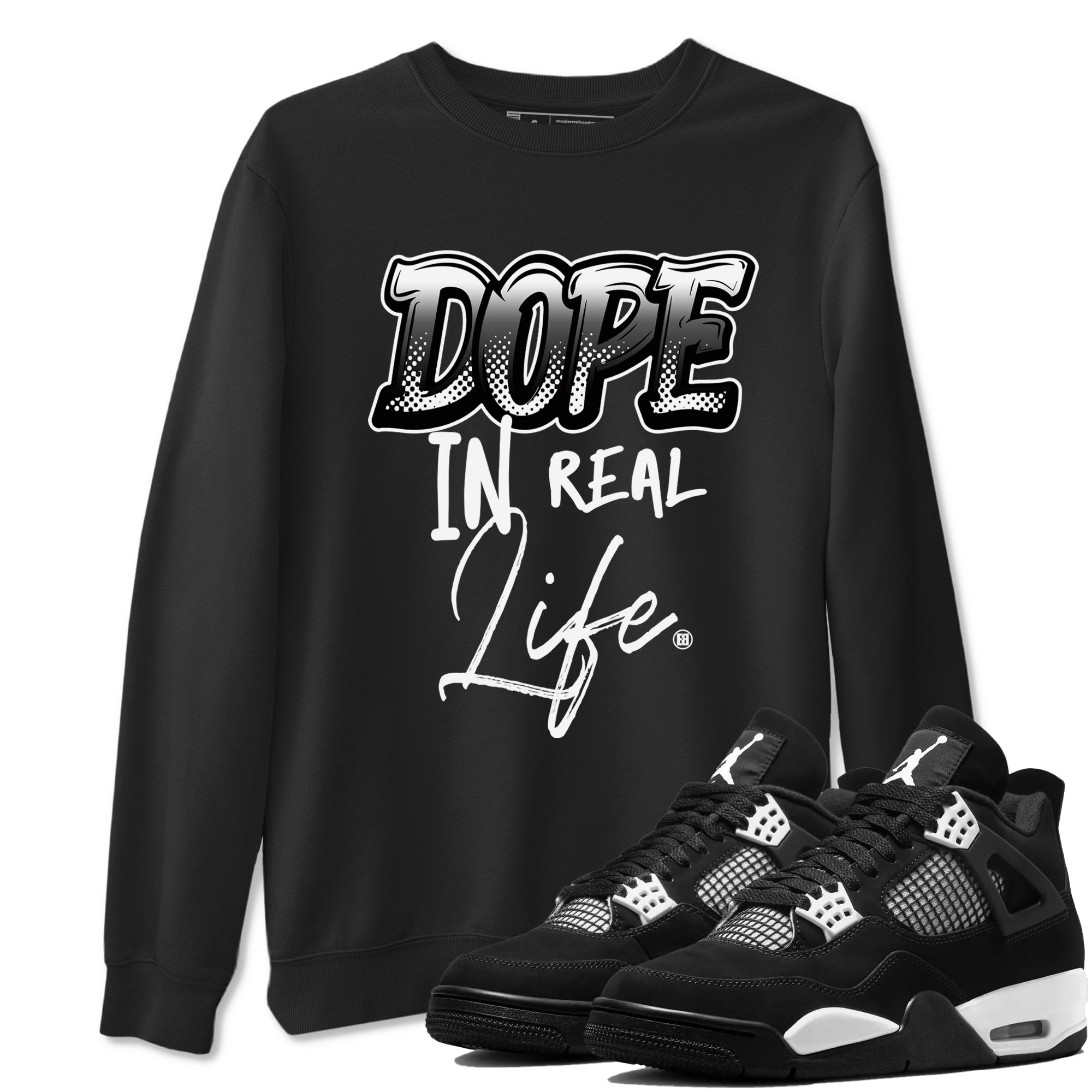 Dope In Real Life snkmatch Tees - Air Jordan 4 White Thunder