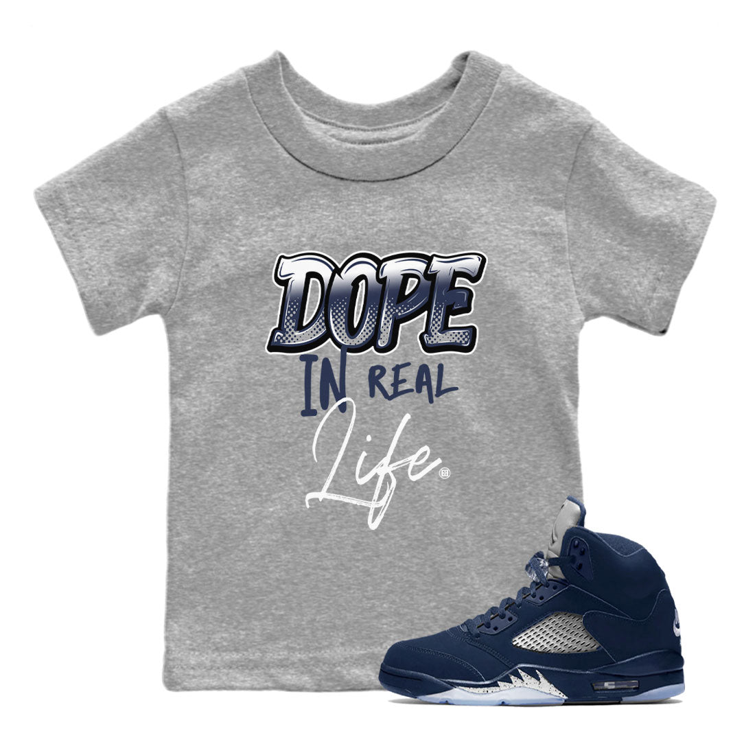 Dope In Real Life snkmatch Tee Kids - Air Jordan 5 Georgetown
