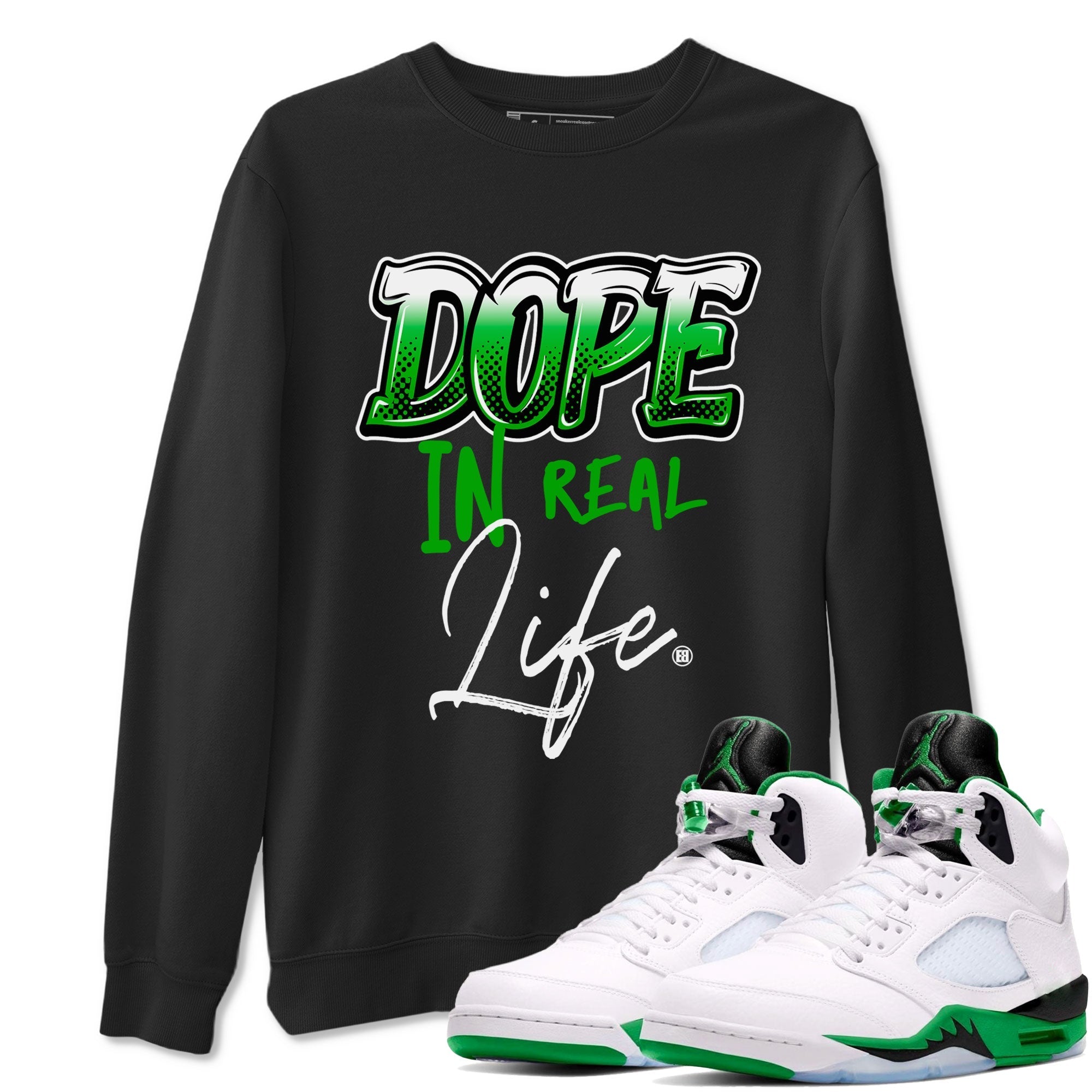 Dope In Real Life snkmatch Tees - Air Jordan 5 Lucky Green