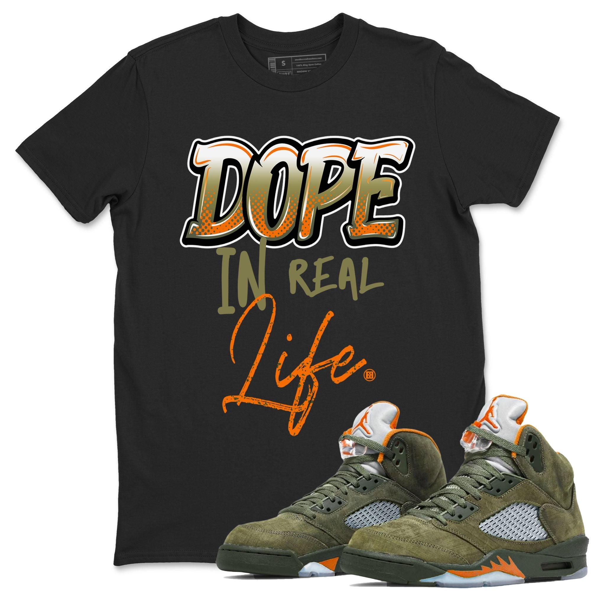 Dope In Real Life snkmatch Tees - Air Jordan 5 Olive