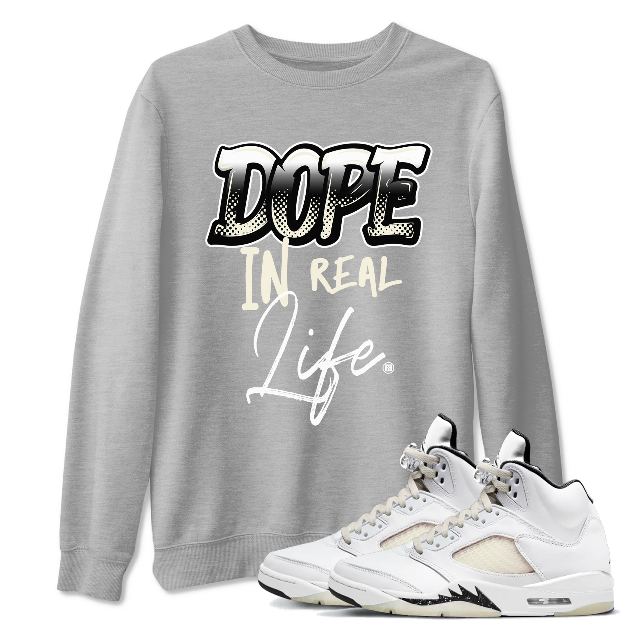 Dope In Real Life snkmatch Tees - Air Jordan 5 Sail