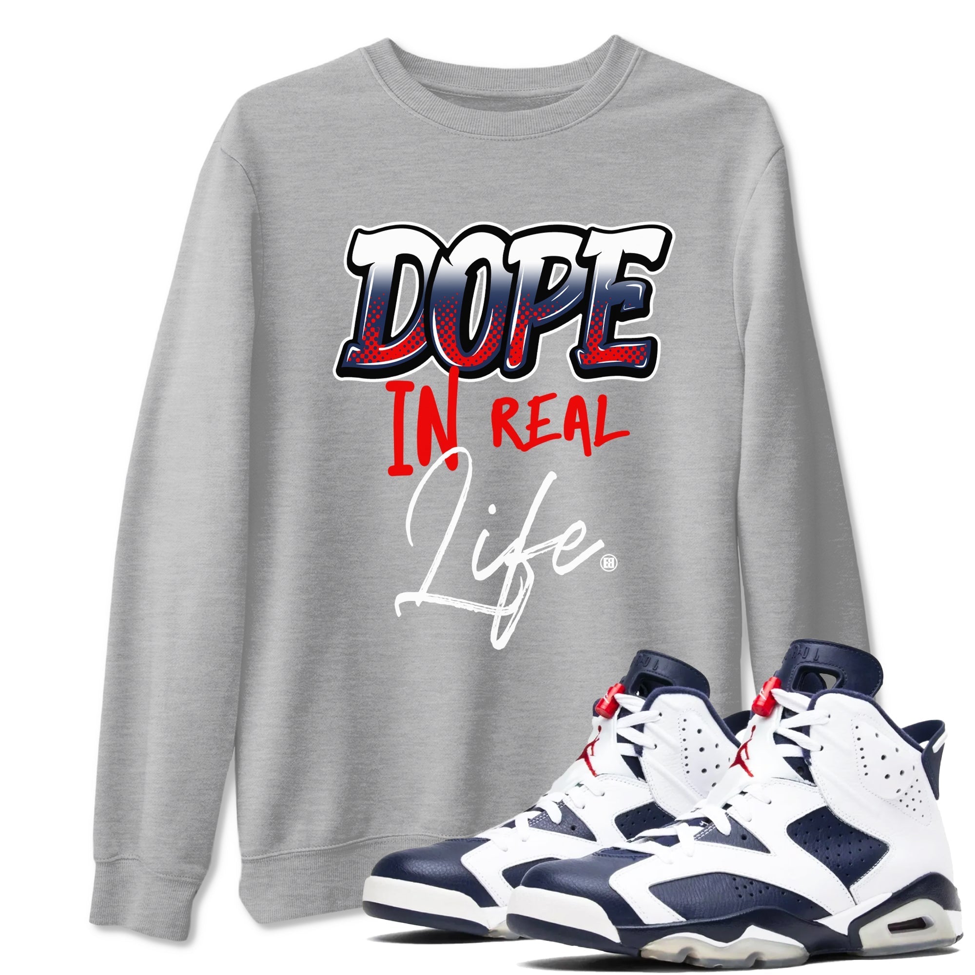 Dope In Real Life snkmatch Tees - Air Jordan 6 White And Midnight Navy
