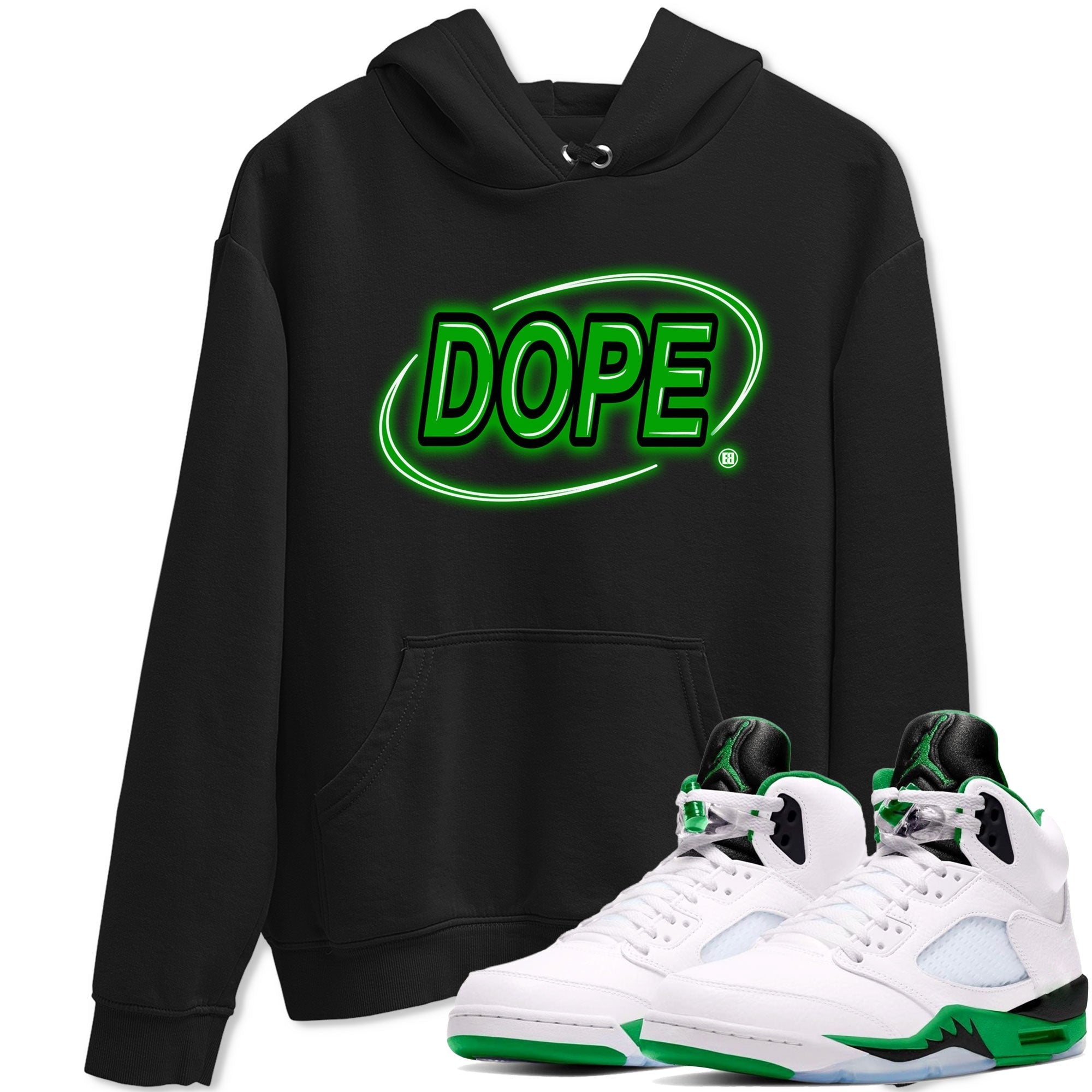 Dope Neon Sign snkmatch Tee - Air Jordan 5 Lucky Green
