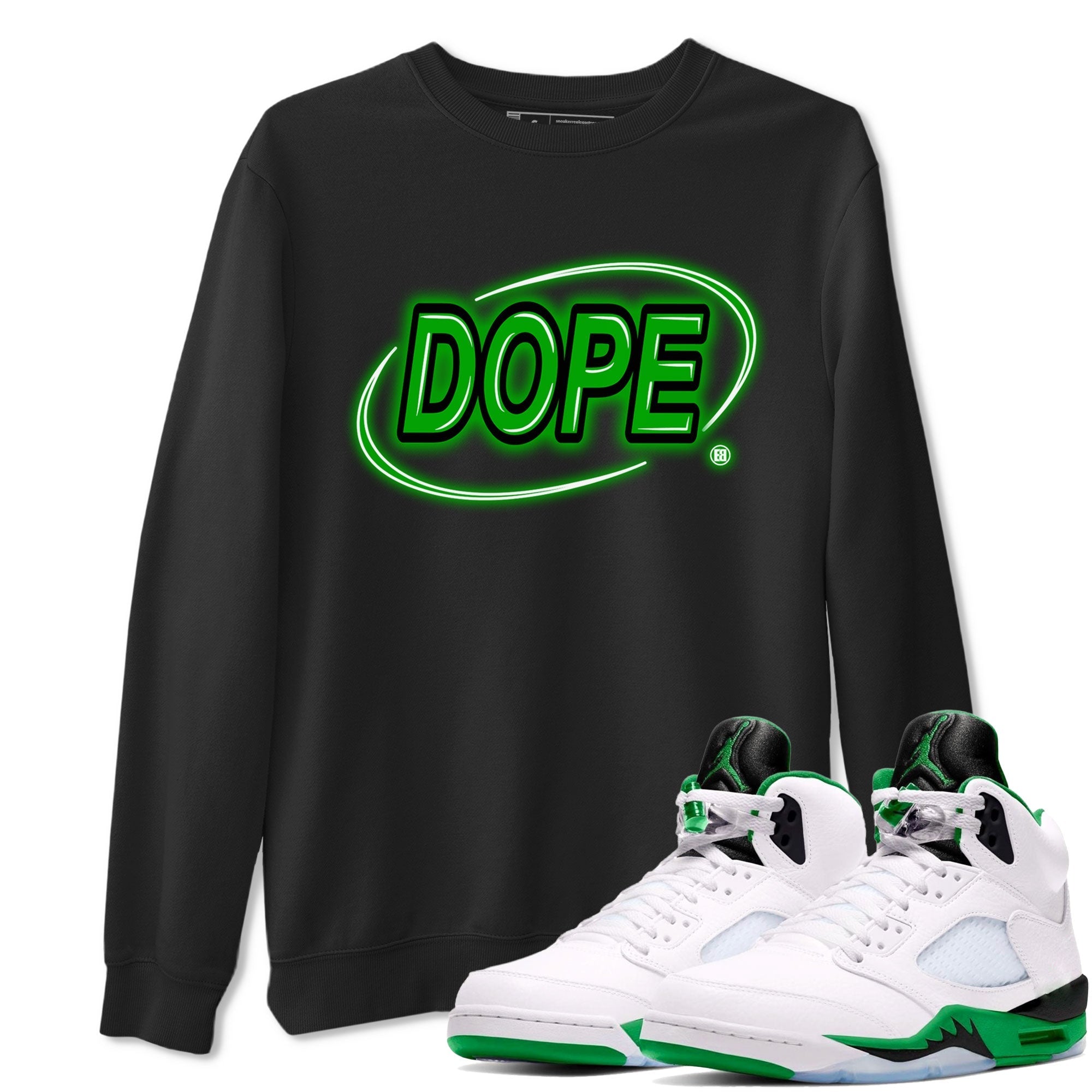 Dope Neon Sign snkmatch Tee - Air Jordan 5 Lucky Green