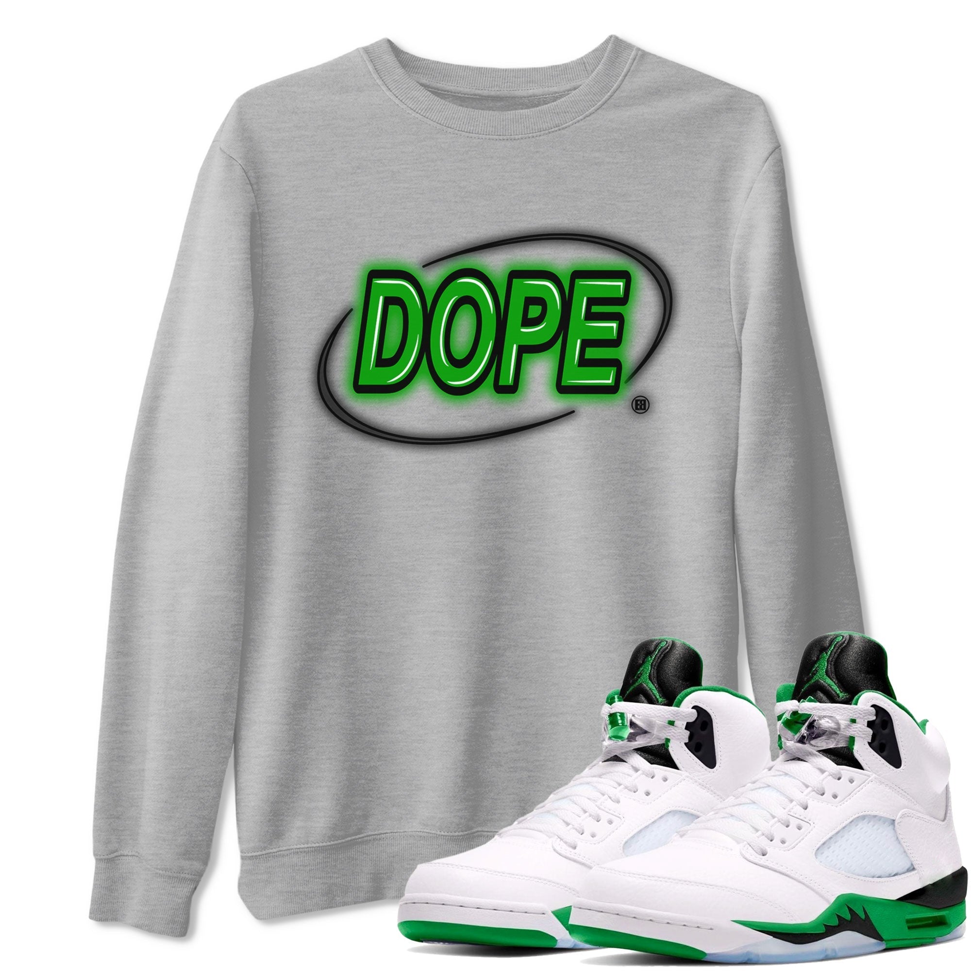 Dope Neon Sign snkmatch Tee - Air Jordan 5 Lucky Green