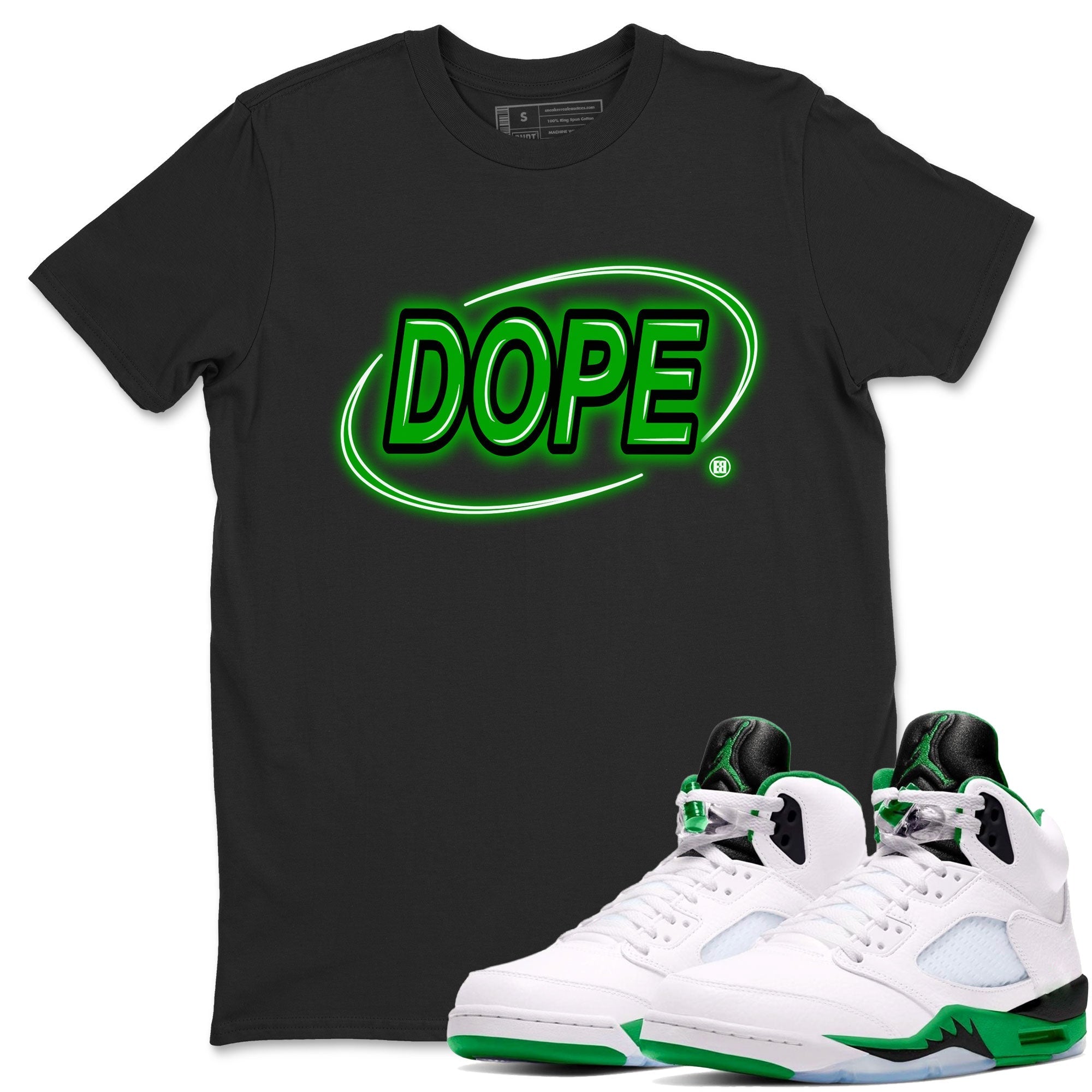 Dope Neon Sign snkmatch Tee - Air Jordan 5 Lucky Green