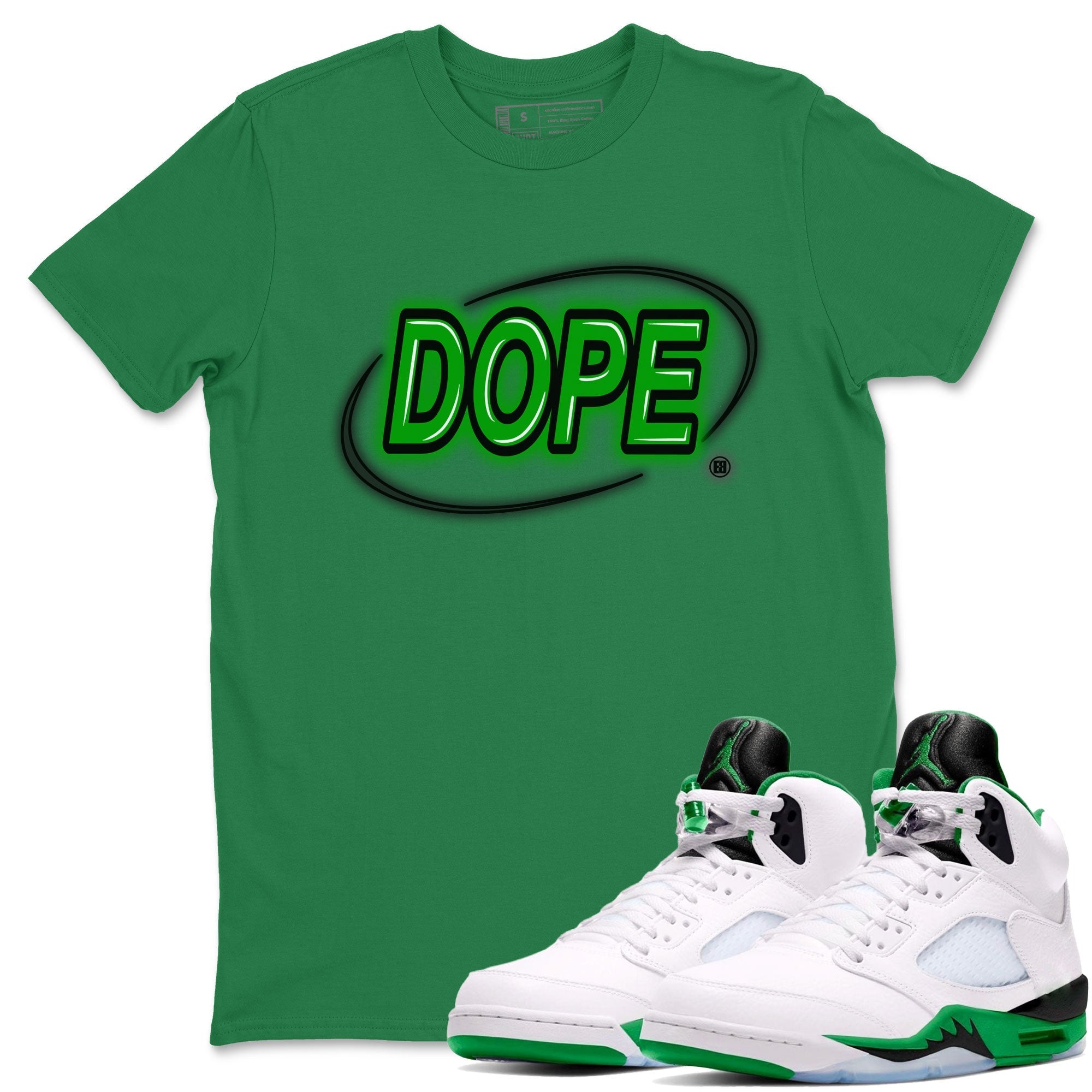 Dope Neon Sign snkmatch Tee - Air Jordan 5 Lucky Green
