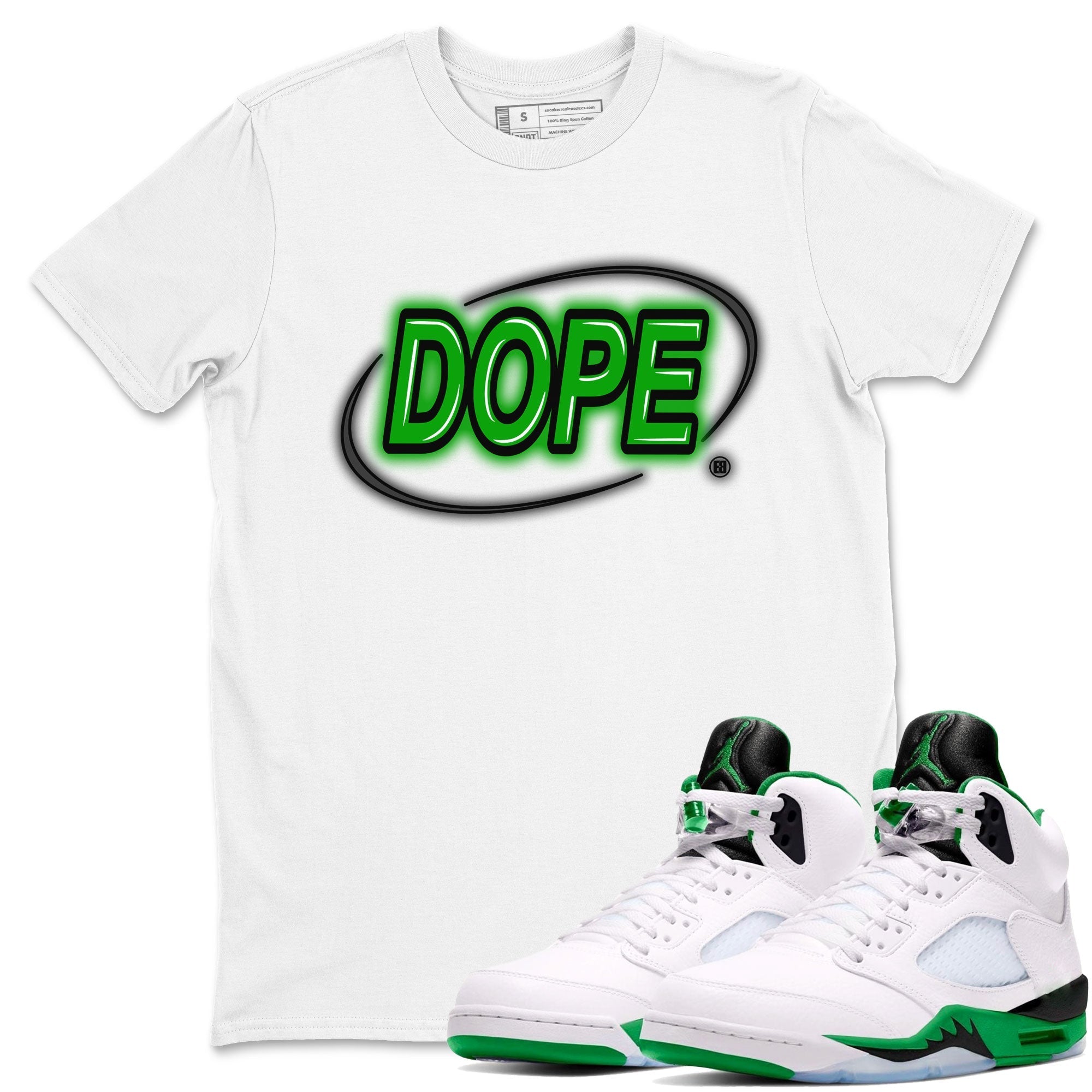 Dope Neon Sign snkmatch Tee - Air Jordan 5 Lucky Green