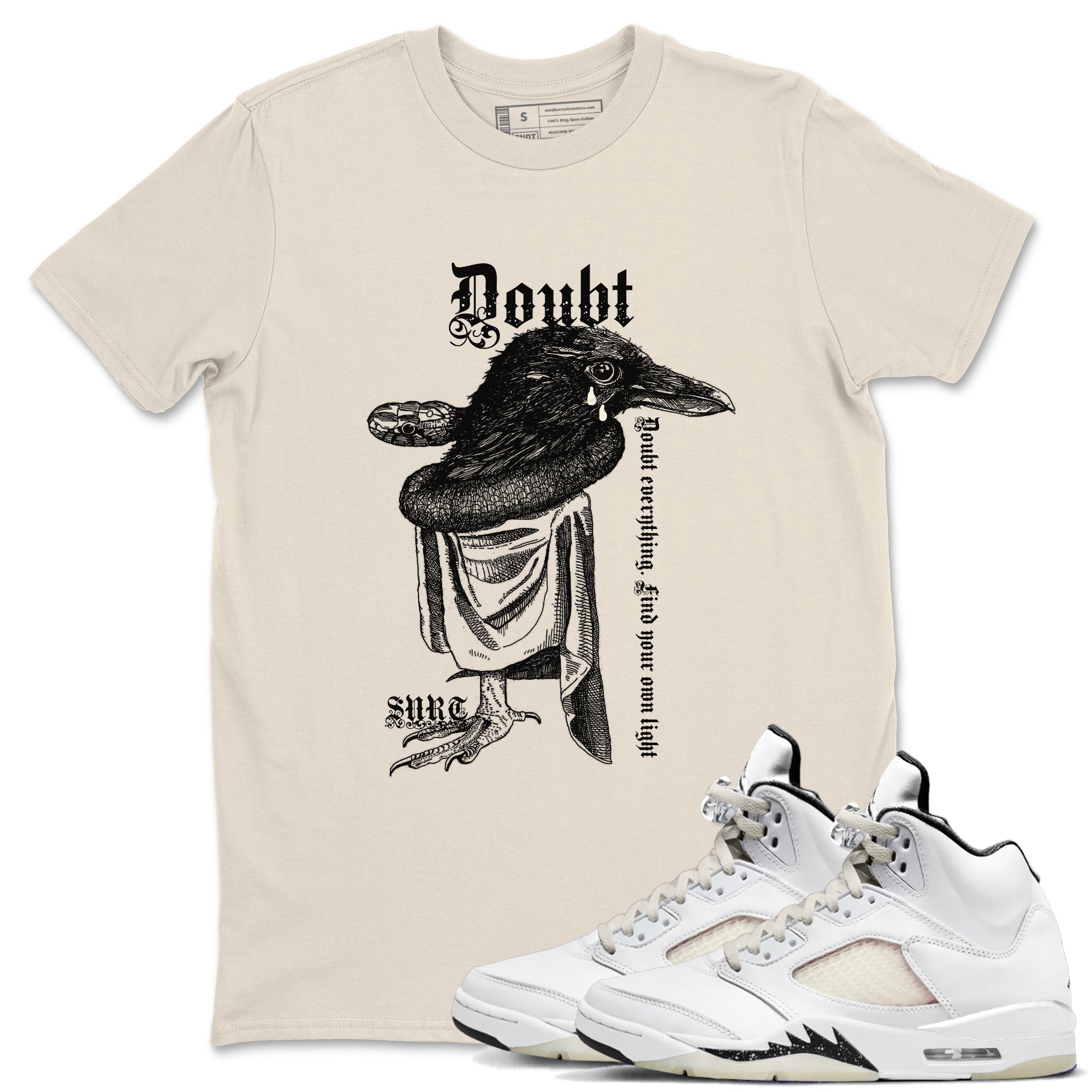Doubt Everything snkmatch Tees - Air Jordan 5 Sail