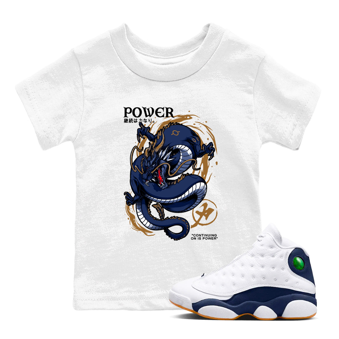 Dragon Power snkmatch Tees Kids - Air Jordan 13 Midnight Navy