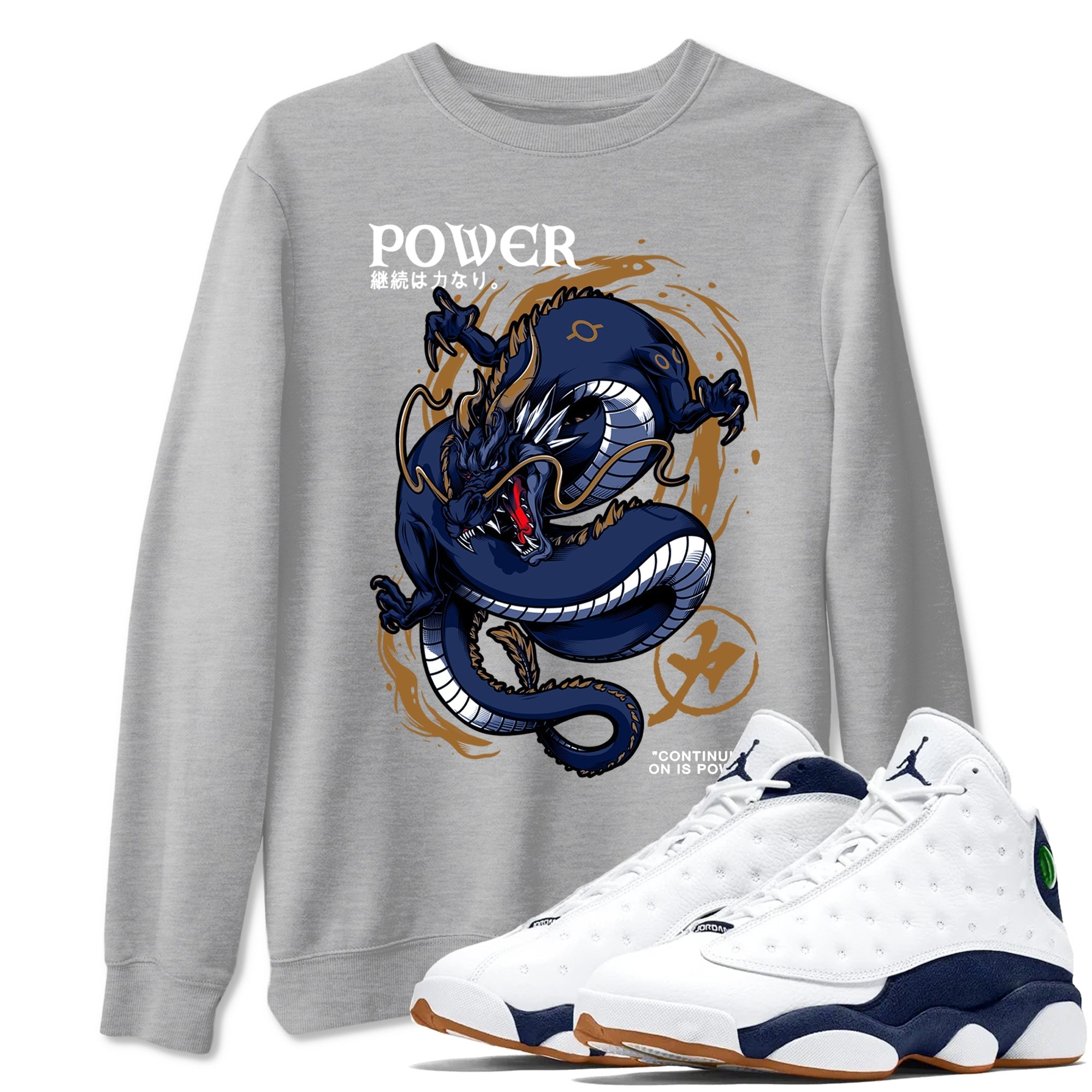 Dragon Power snkmatch Tees - Air Jordan 13 Midnight Navy