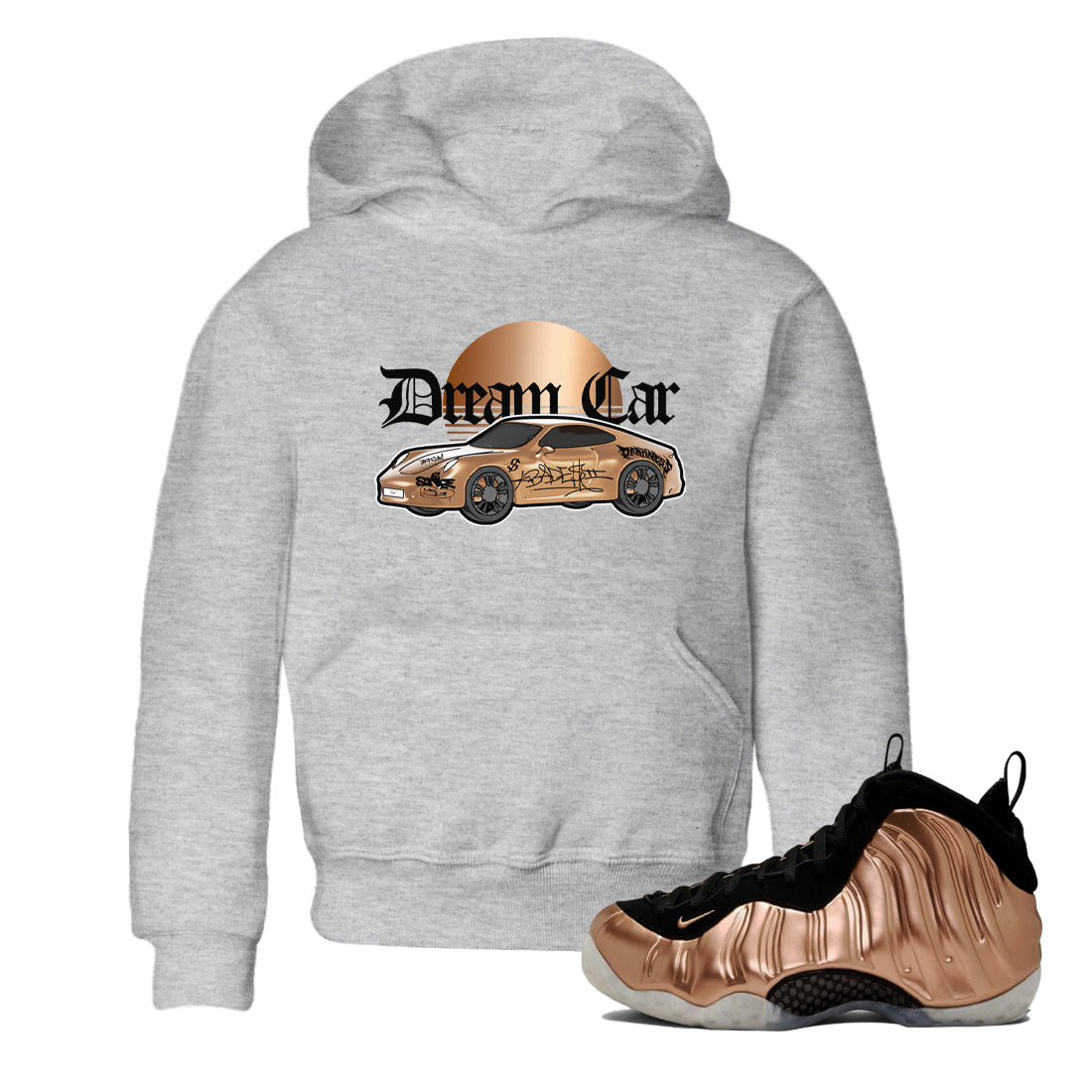 Dream Car snkmatch Tees Kids - Air Foamposite One Metallic Copper