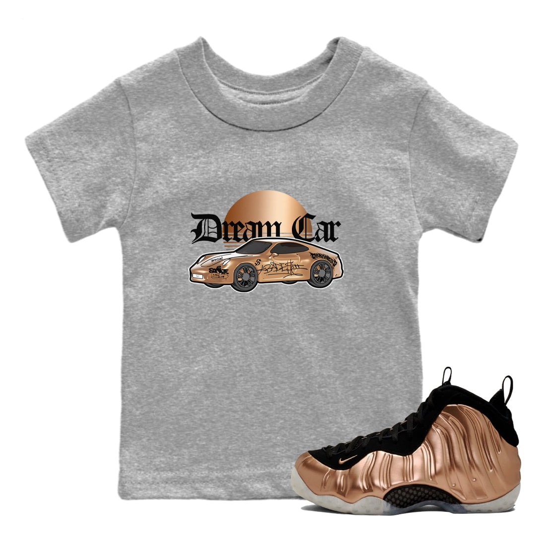 Dream Car snkmatch Tees Kids - Air Foamposite One Metallic Copper