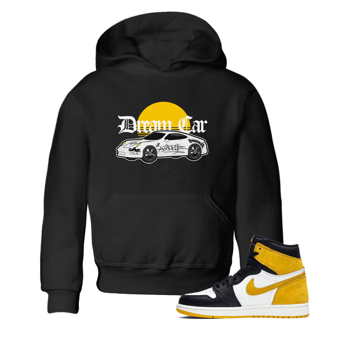 Dream Car snkmatch Tees Kids - Air Jordan 1 Yellow Ochre