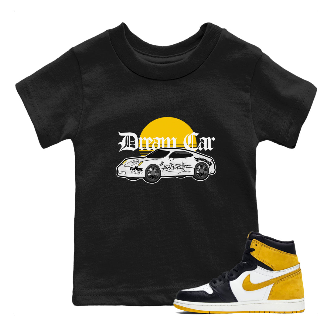 Dream Car snkmatch Tees Kids - Air Jordan 1 Yellow Ochre
