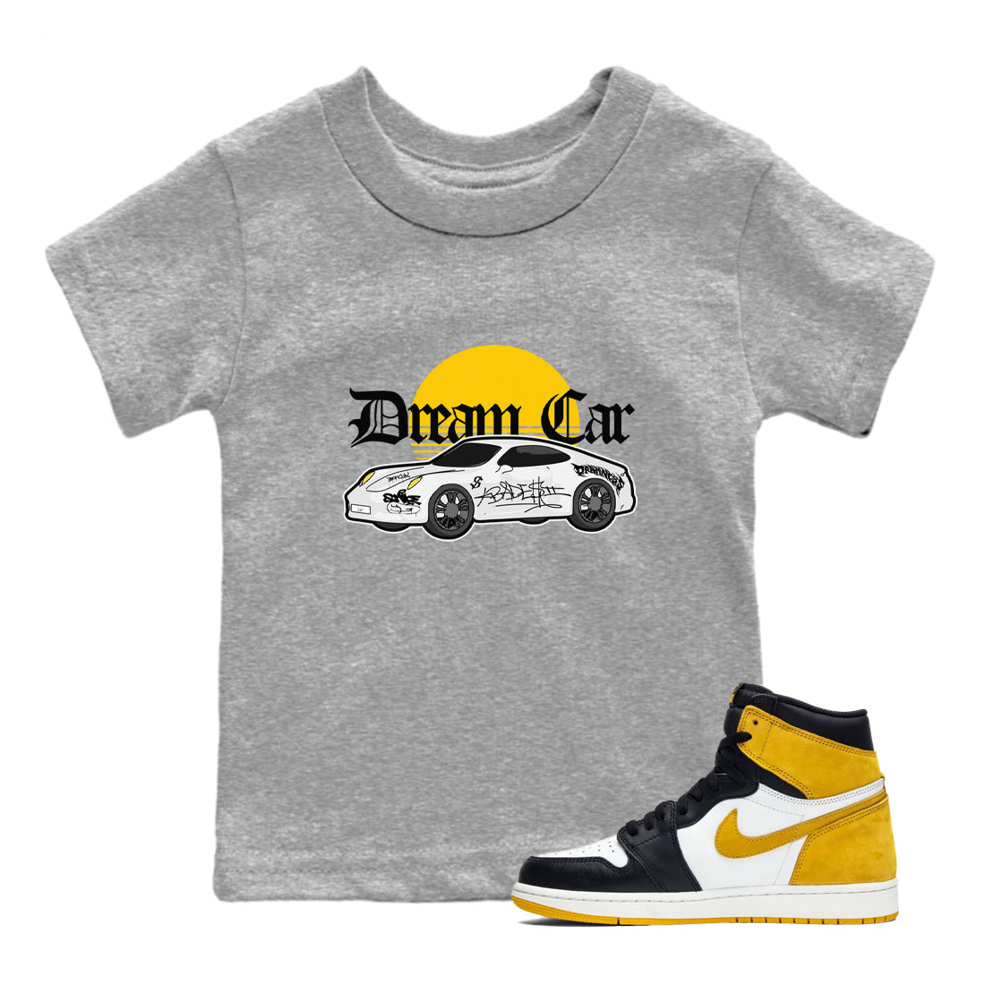 Dream Car snkmatch Tees Kids - Air Jordan 1 Yellow Ochre