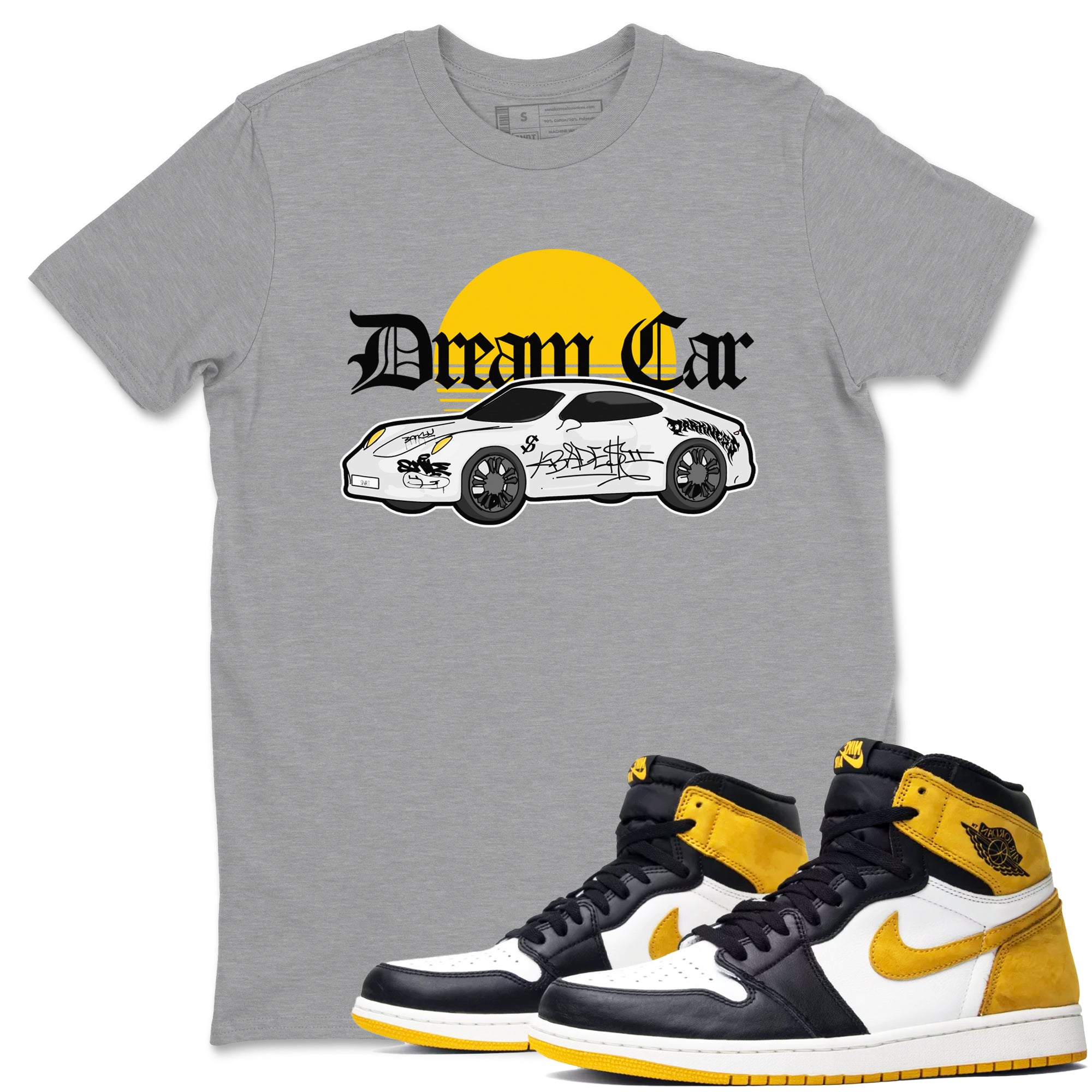 Dream Car snkmatch Tees - Air Jordan 1 Yellow Ochre