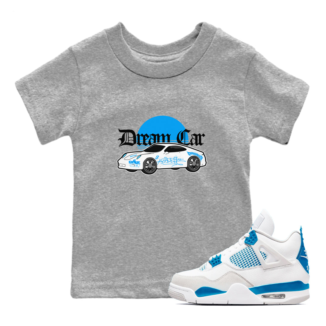 Dream Car snkmatch Tees Kids - Air Jordan 4 Military Blue