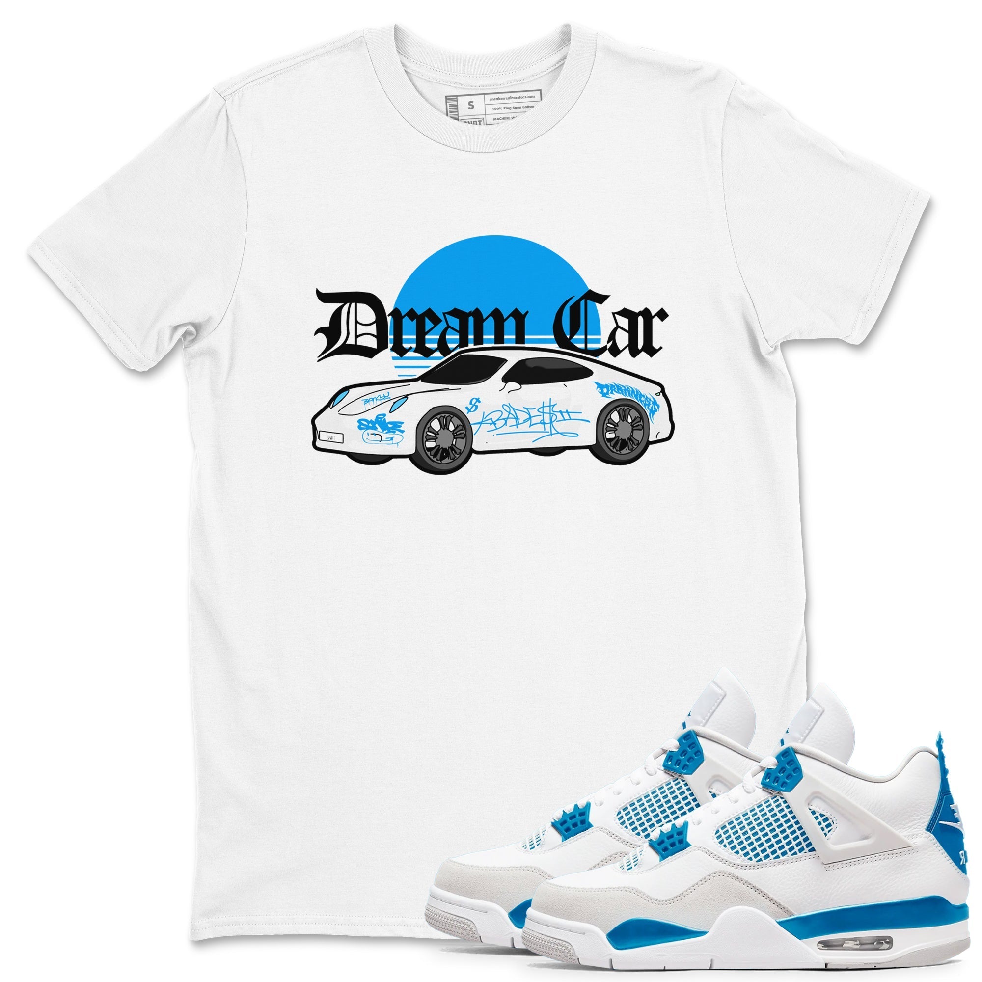 Dream Car snkmatch Tees - Air Jordan 4 Military Blue