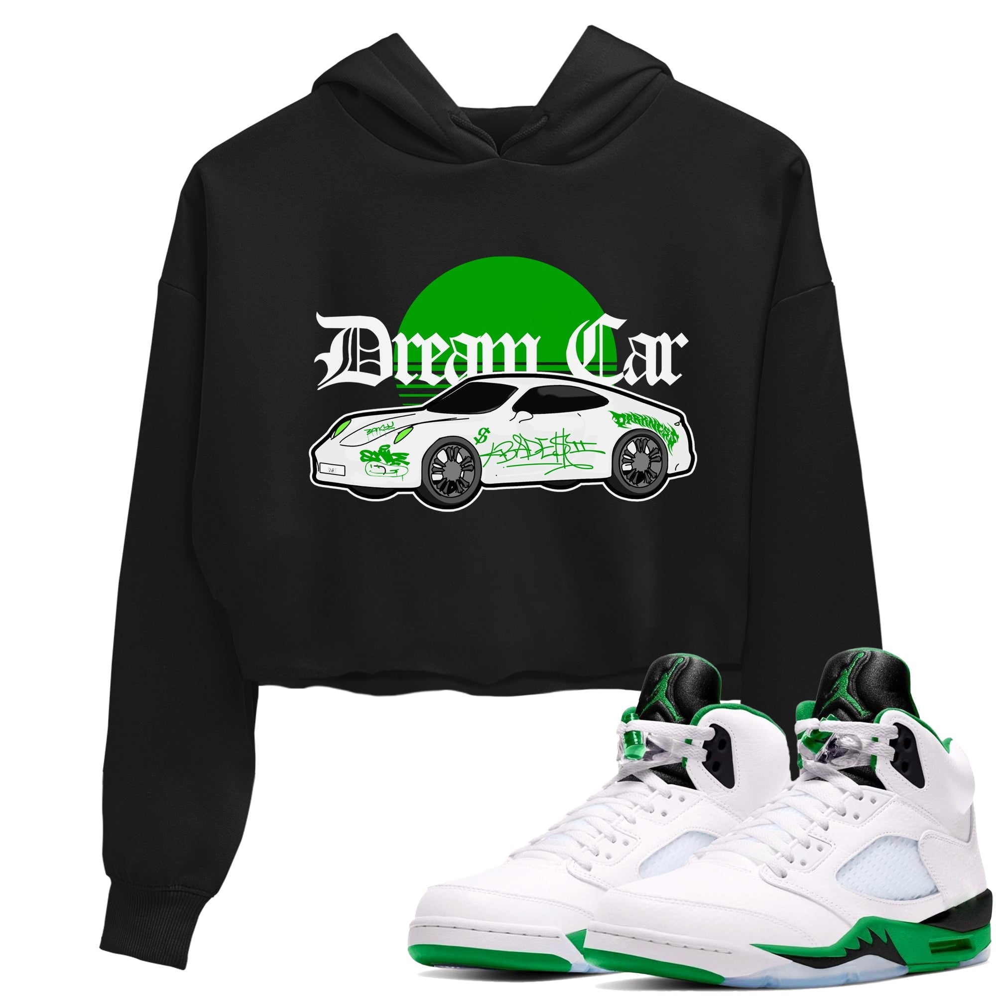 Dream Car snkmatch Women's Top - Air Jordan 5 Lucky Green