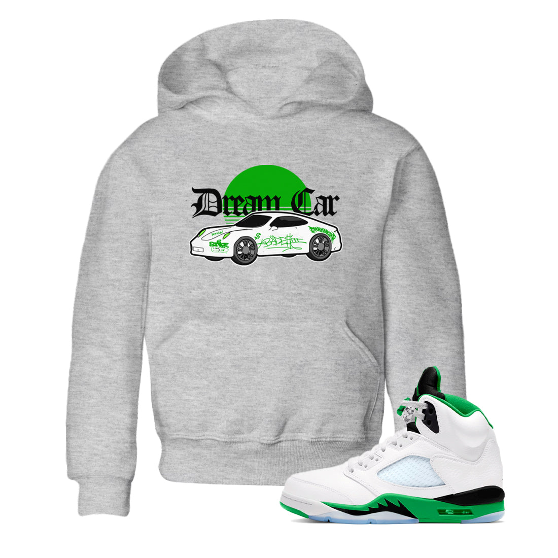 Dream Car snkmatch Tees Kids - Air Jordan 5 Lucky Green
