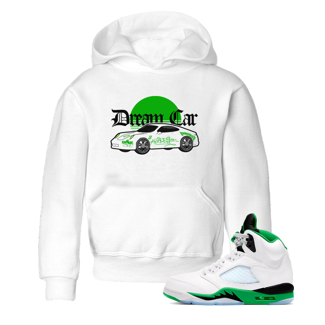 Dream Car snkmatch Tees Kids - Air Jordan 5 Lucky Green