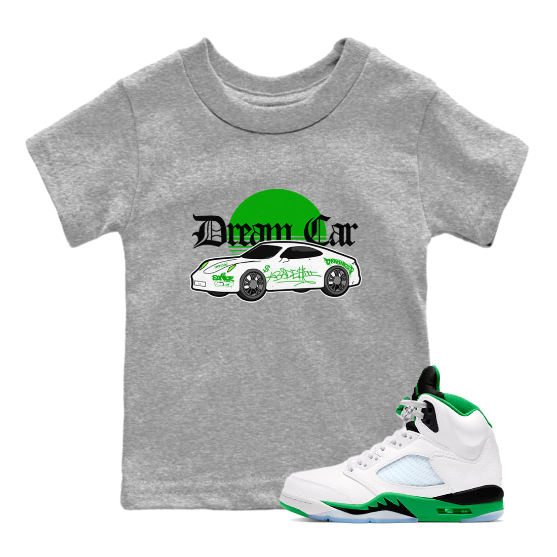 Dream Car snkmatch Tees Kids - Air Jordan 5 Lucky Green