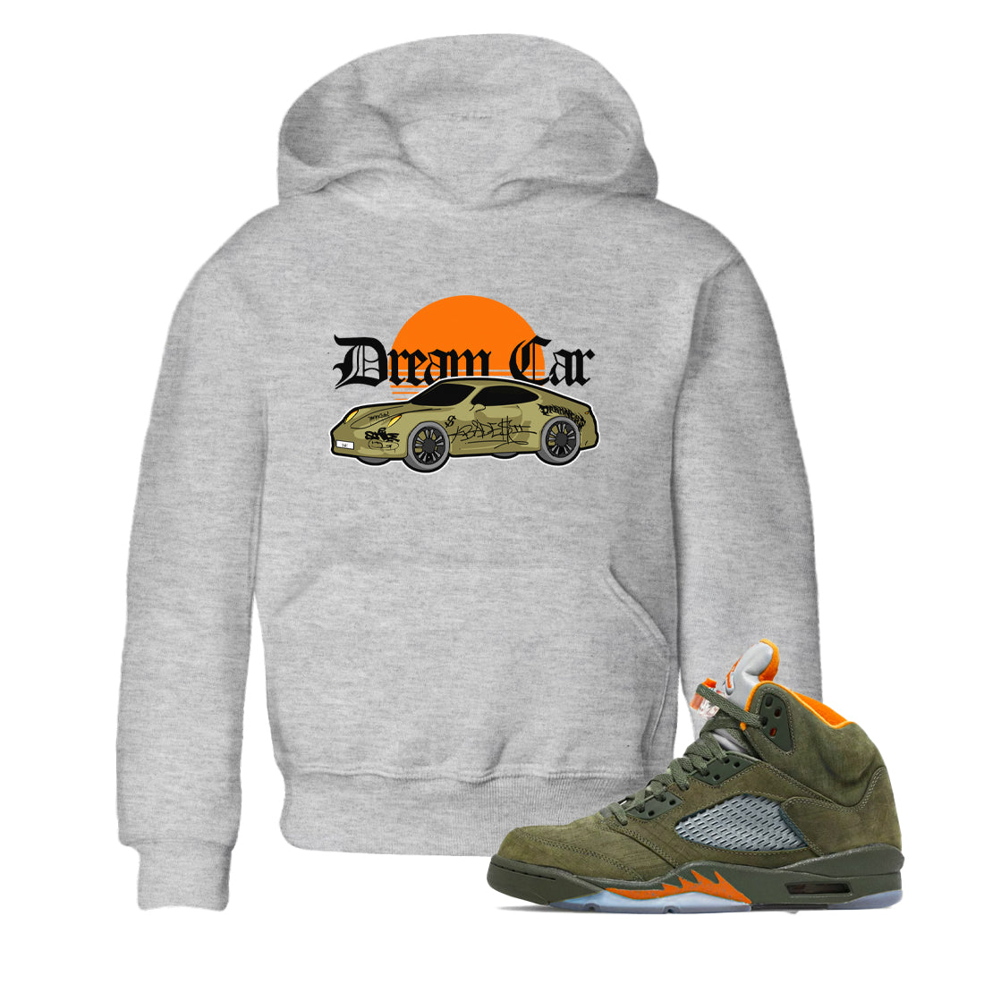 Dream Car snkmatch Tees Kids - Air Jordan 5 Olive