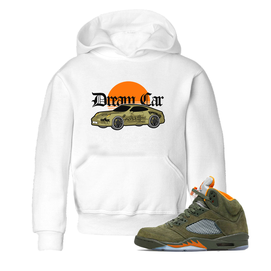 Dream Car snkmatch Tees Kids - Air Jordan 5 Olive