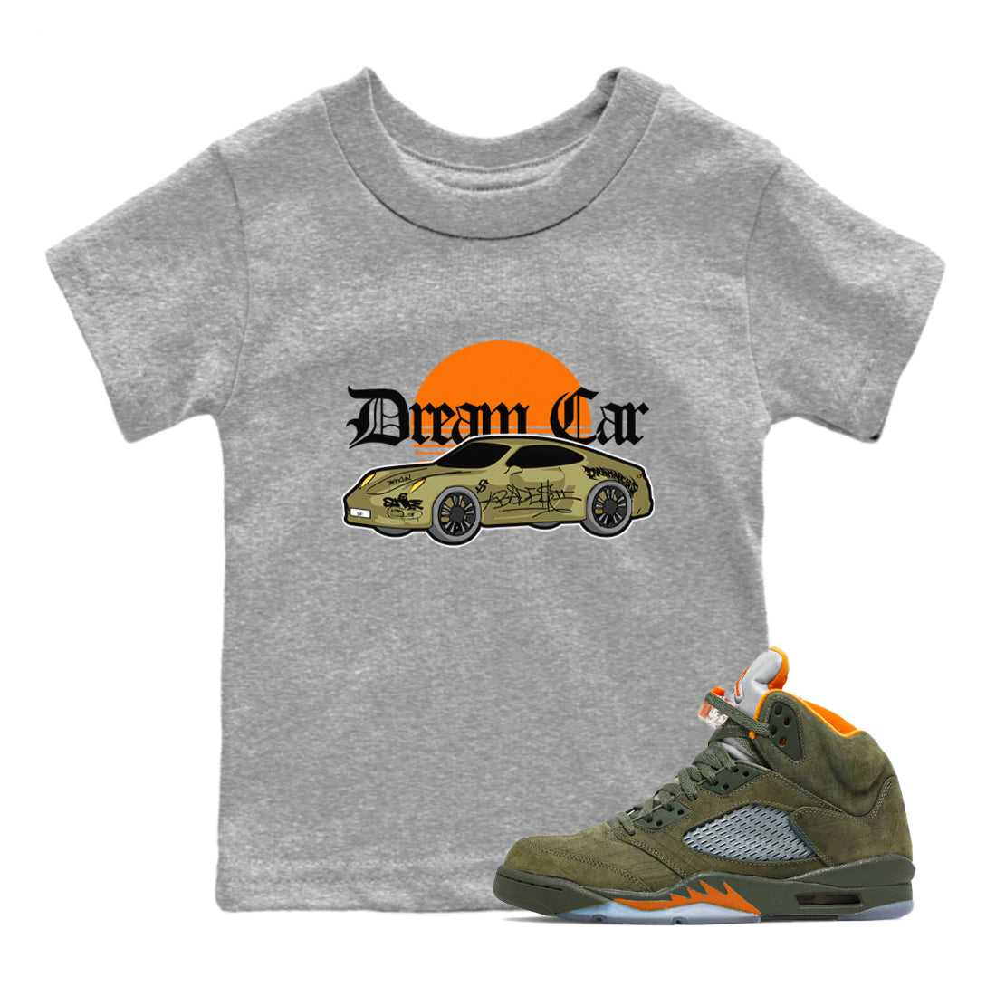 Dream Car snkmatch Tees Kids - Air Jordan 5 Olive