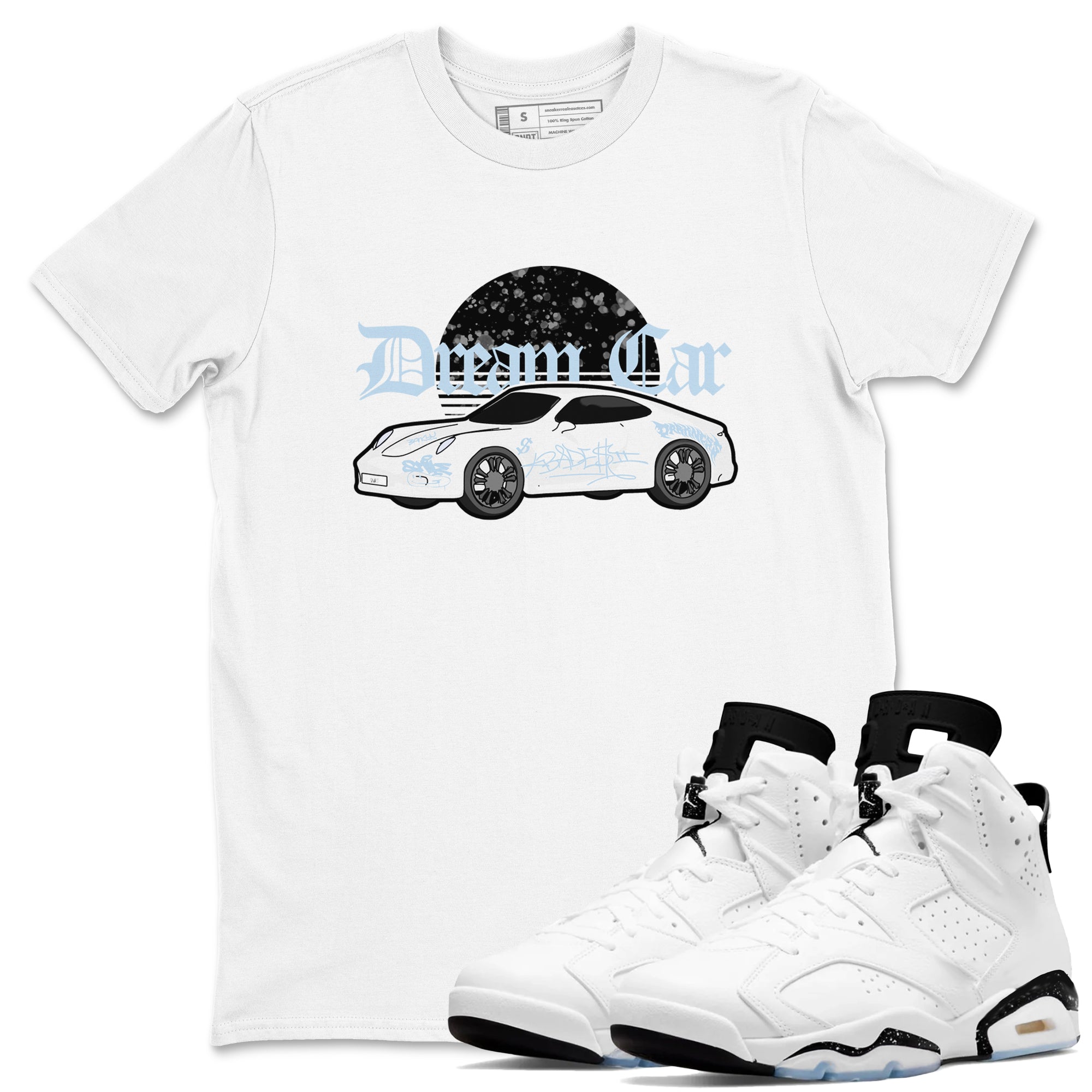 Dream Car snkmatch Tees - Air Jordan 6 White Black