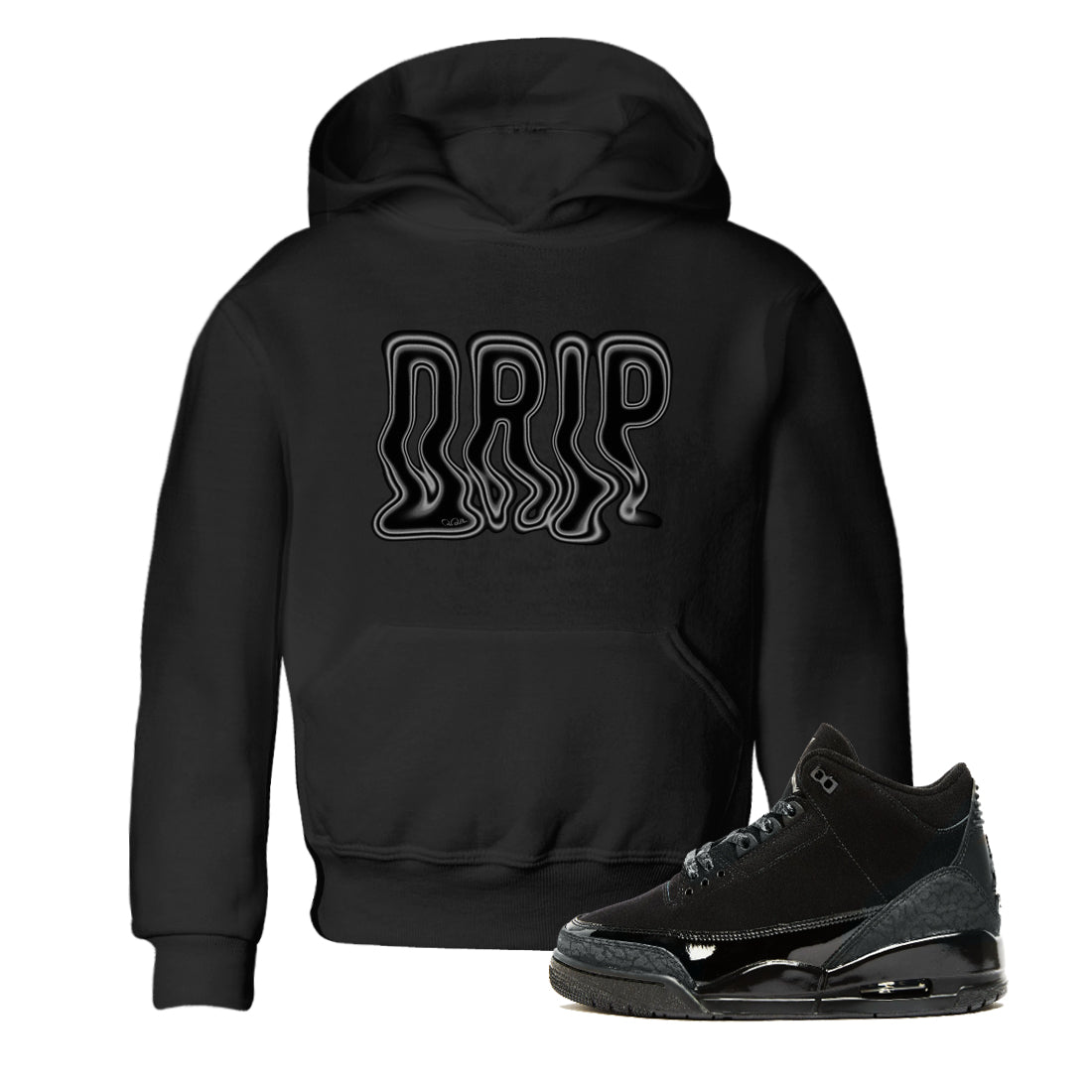 Drip snkmatch Tees Kids - Air Jordan 3 Black Cat
