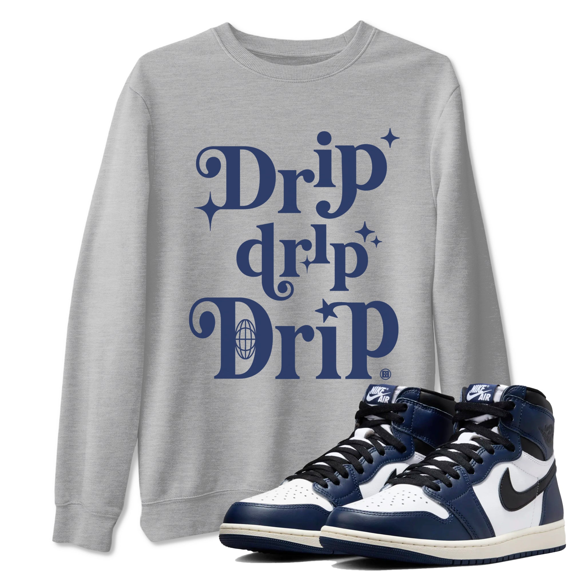 Drip Drip Drip snkmatch Tees - Air Jordan 1 Midnight Navy